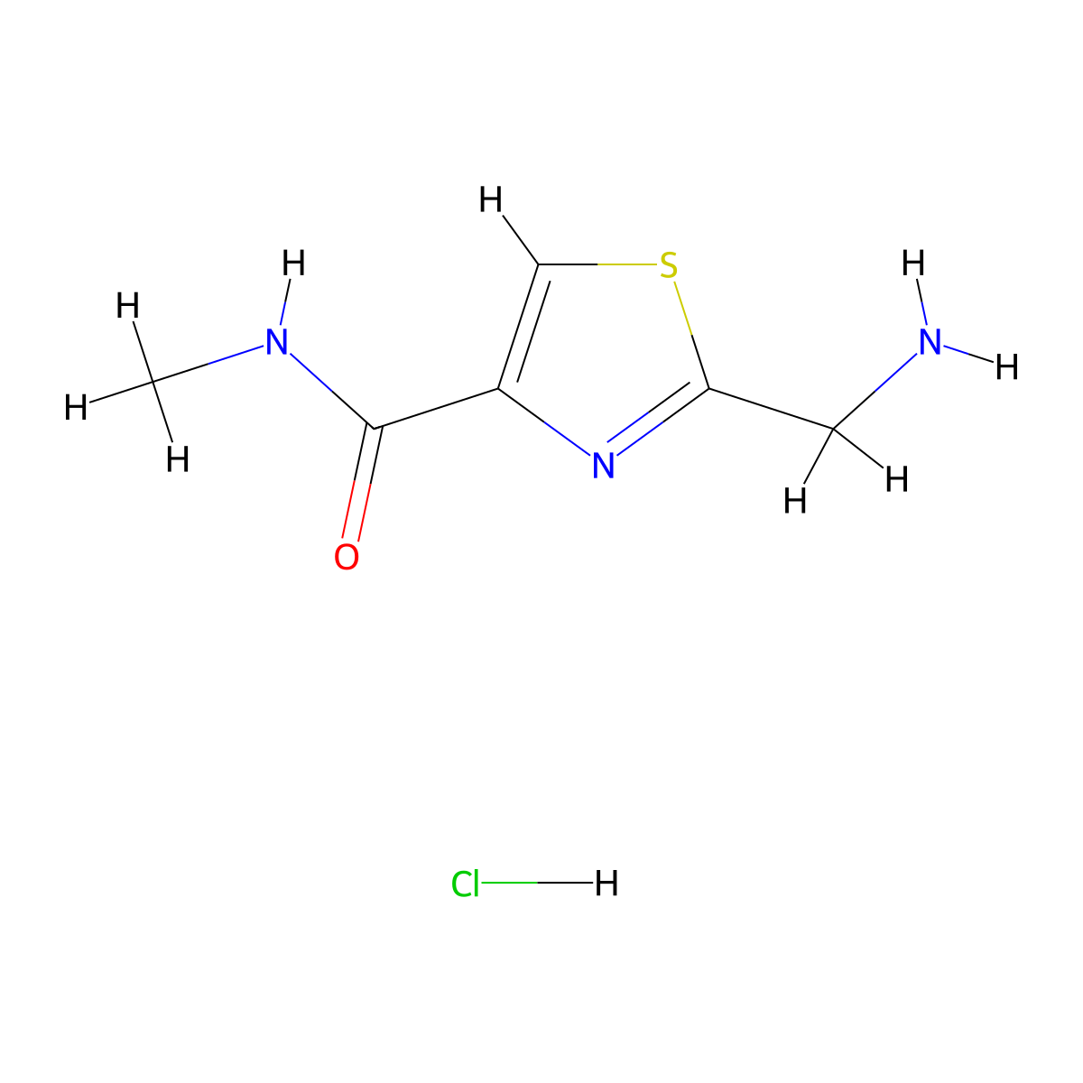 2-(aminomethyl)-N-methyl-1,3-thiazole-4-carboxamide hydrochloride molecular structure, CAS 2763751-04-6