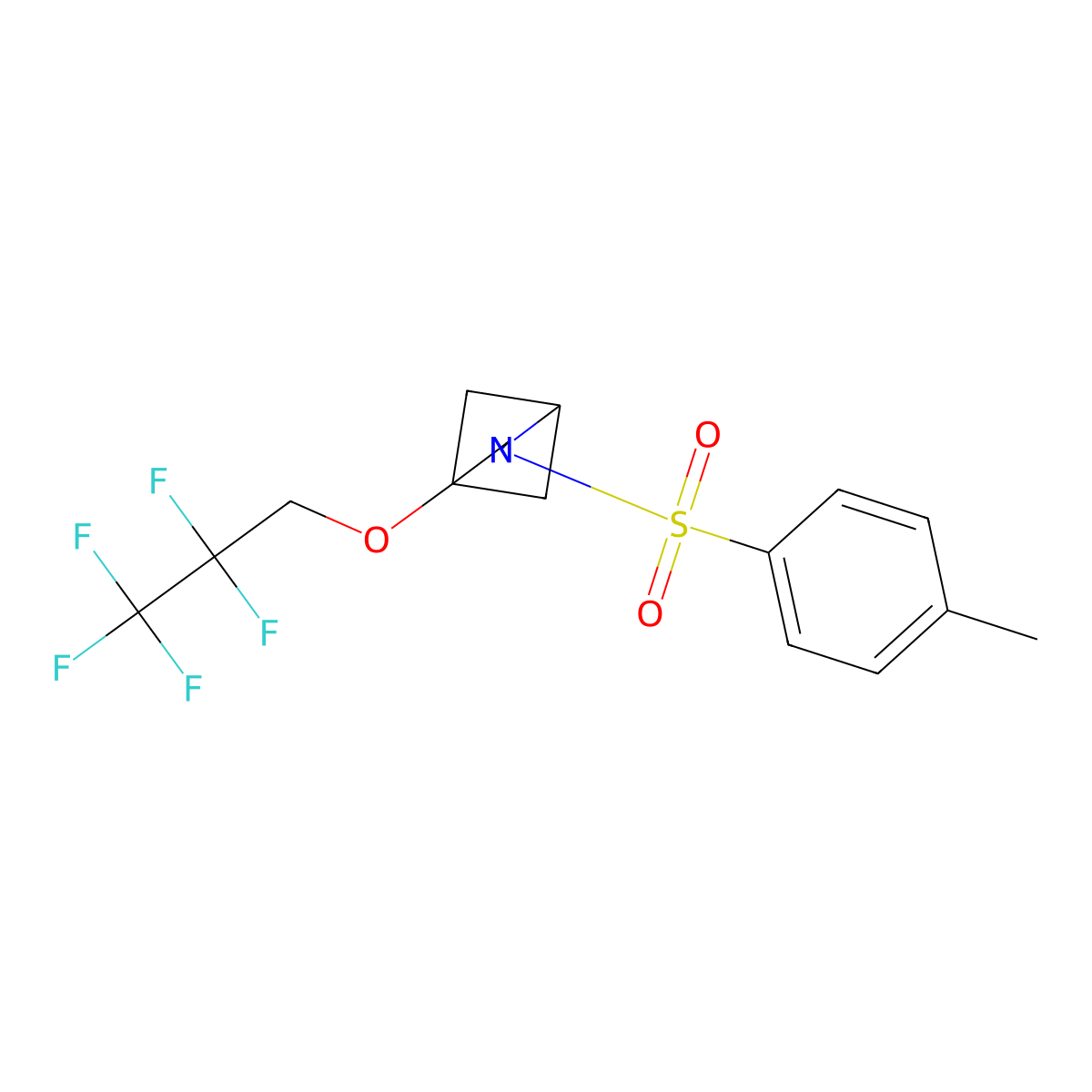 2-(4-Methylbenzenesulfonyl)-4-(2,2,3,3,3-pentafluoropropoxy)-2-azabicyclo[2.1.1]hexane molecular structure, CAS 2763751-11-5