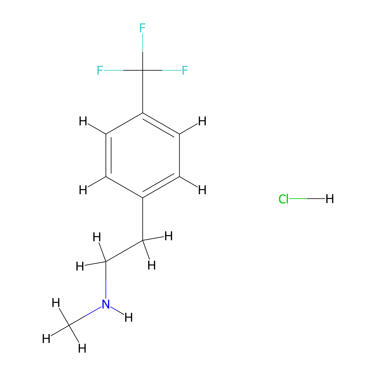 Methyl({2-[4-(trifluoromethyl)phenyl]ethyl})amine hydrochloride molecular structure, CAS 2763751-12-6