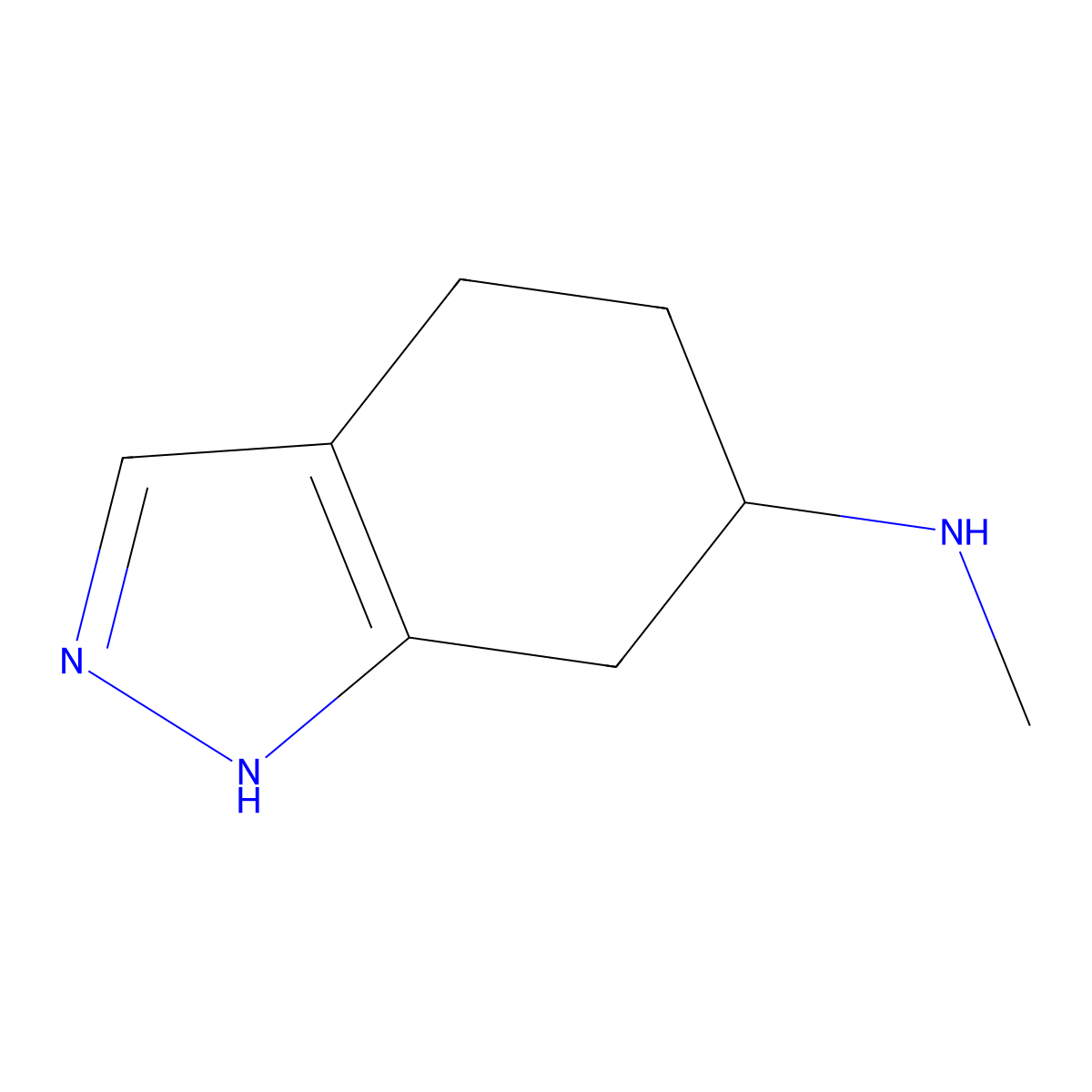 N-methyl-4,5,6,7-tetrahydro-2H-indazol-6-amine molecular structure, CAS 2763751-15-9