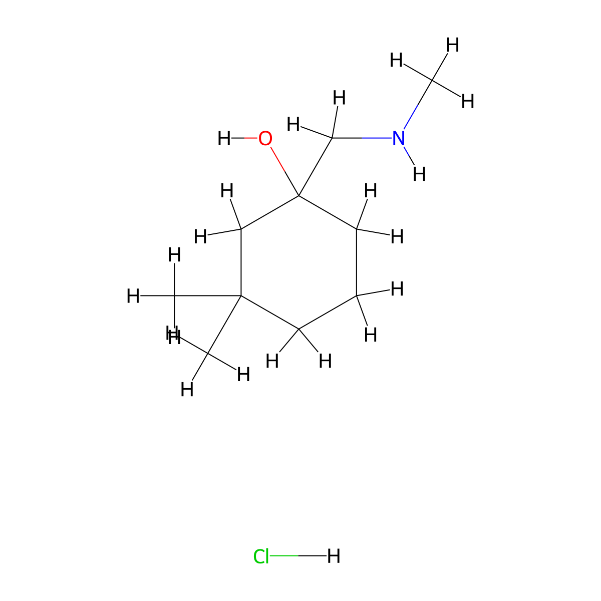 3,3-Dimethyl-1-[(methylamino)methyl]cyclohexan-1-ol hydrochloride molecular structure, CAS 2763751-30-8