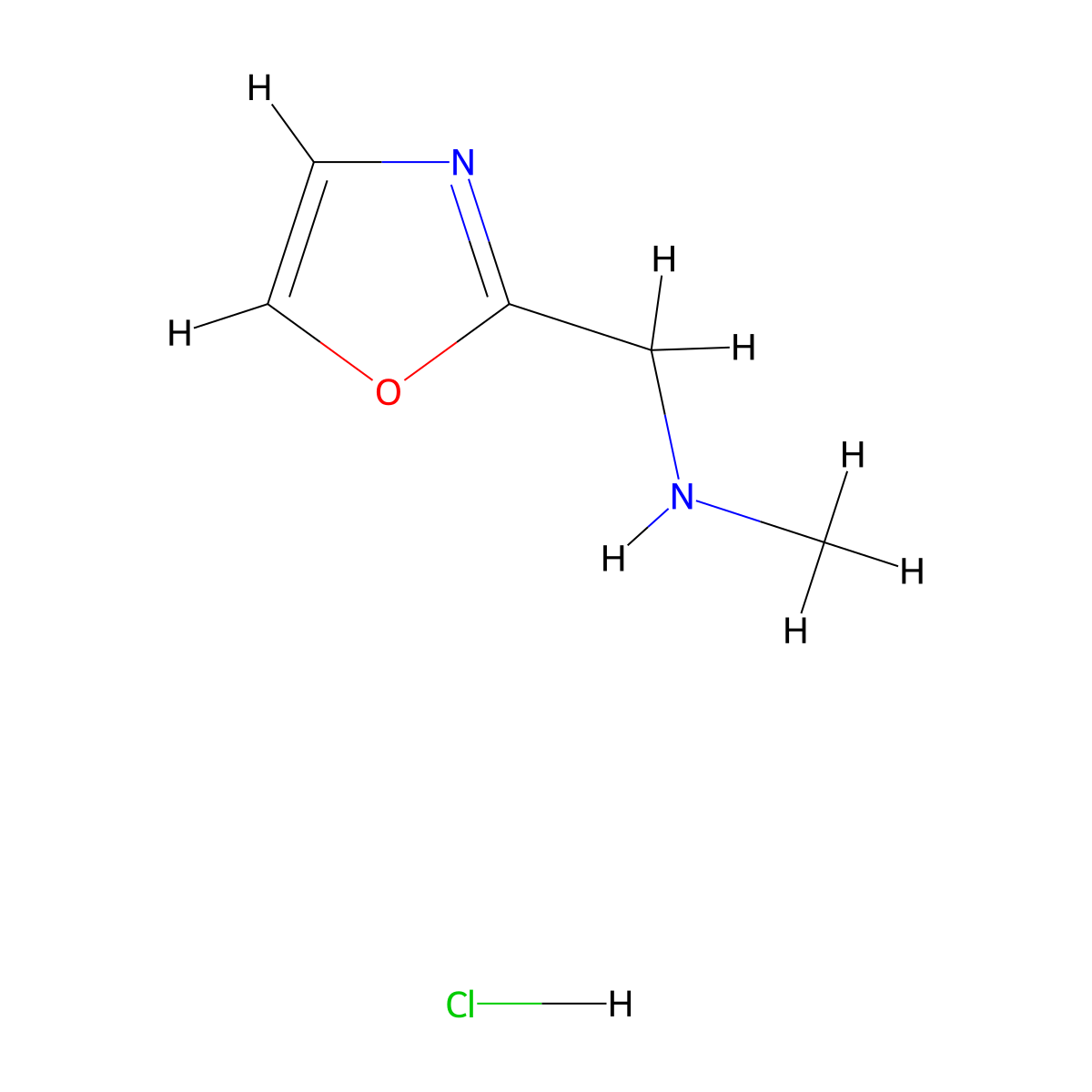 Methyl[(1,3-oxazol-2-yl)methyl]amine hydrochloride molecular structure, CAS 2763751-31-9