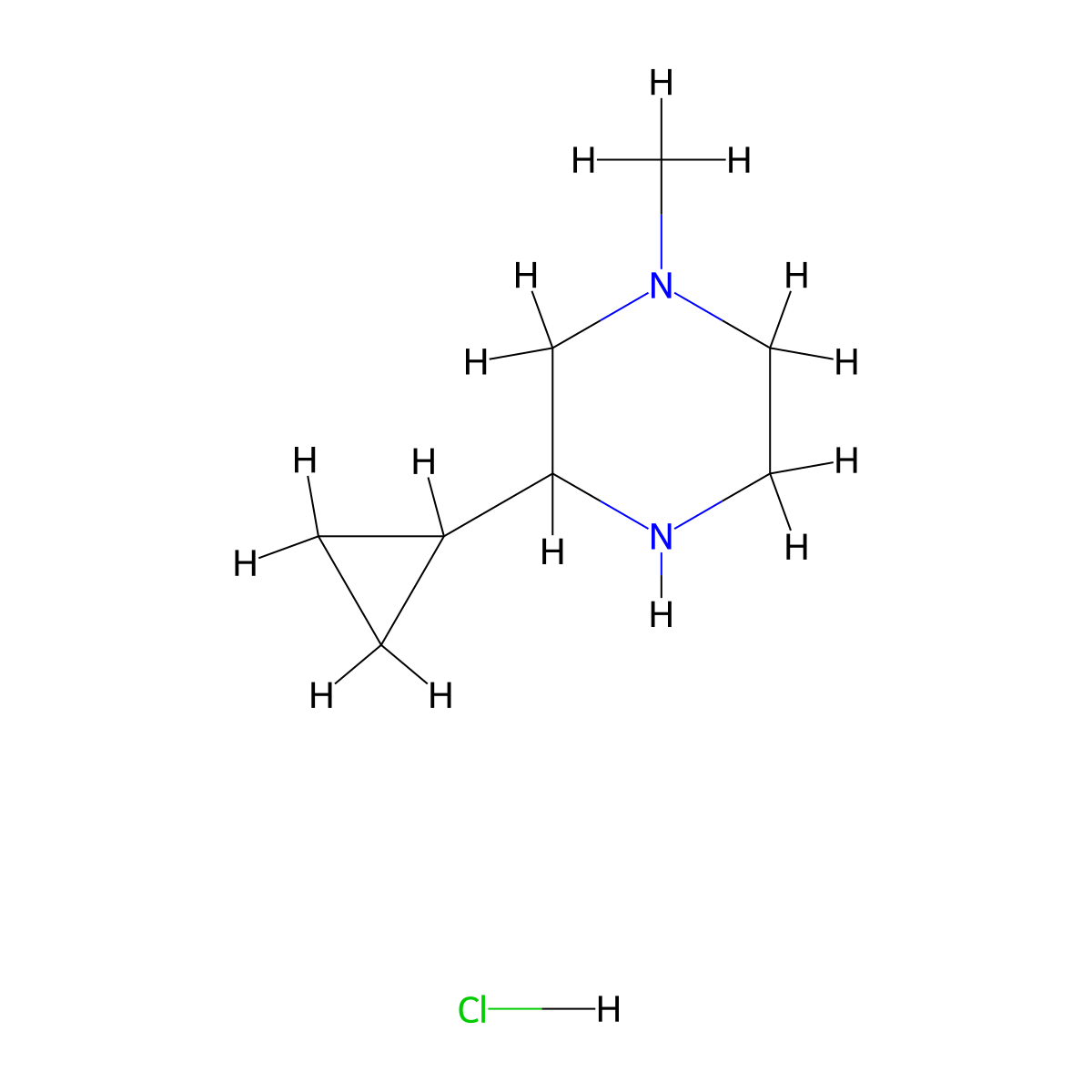 3-Cyclopropyl-1-methylpiperazine hydrochloride molecular structure, CAS 2763751-34-2