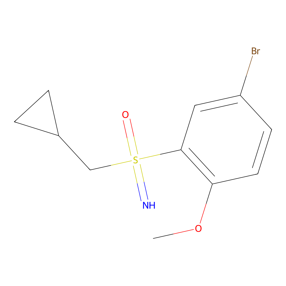 (5-Bromo-2-methoxyphenyl)(cyclopropylmethyl)imino-lambda6-sulfanone molecular structure, CAS 2763754-55-6