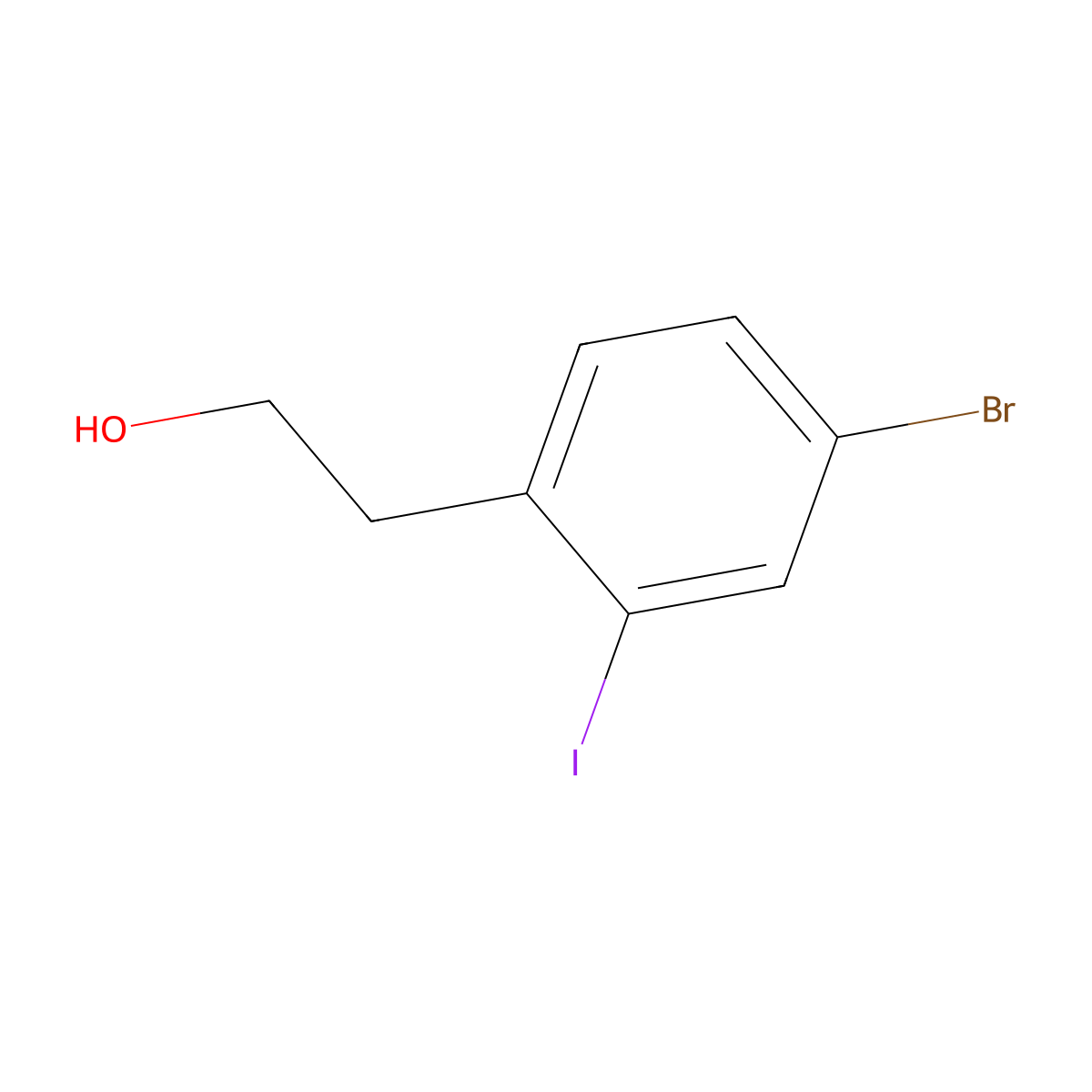 2-(4-Bromo-2-iodophenyl)ethan-1-ol molecular structure, CAS 2763754-56-7