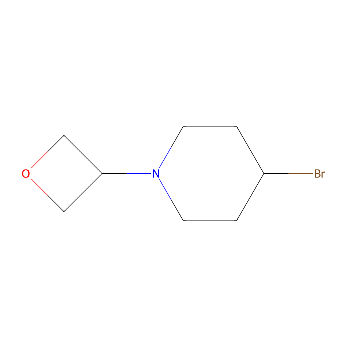 4-Bromo-1-(oxetan-3-yl)piperidine molecular structure, CAS 2763754-57-8