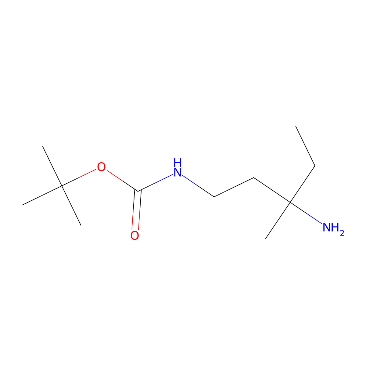 tert-butyl N-(3-amino-3-methylpentyl)carbamate molecular structure, CAS 2763754-68-1