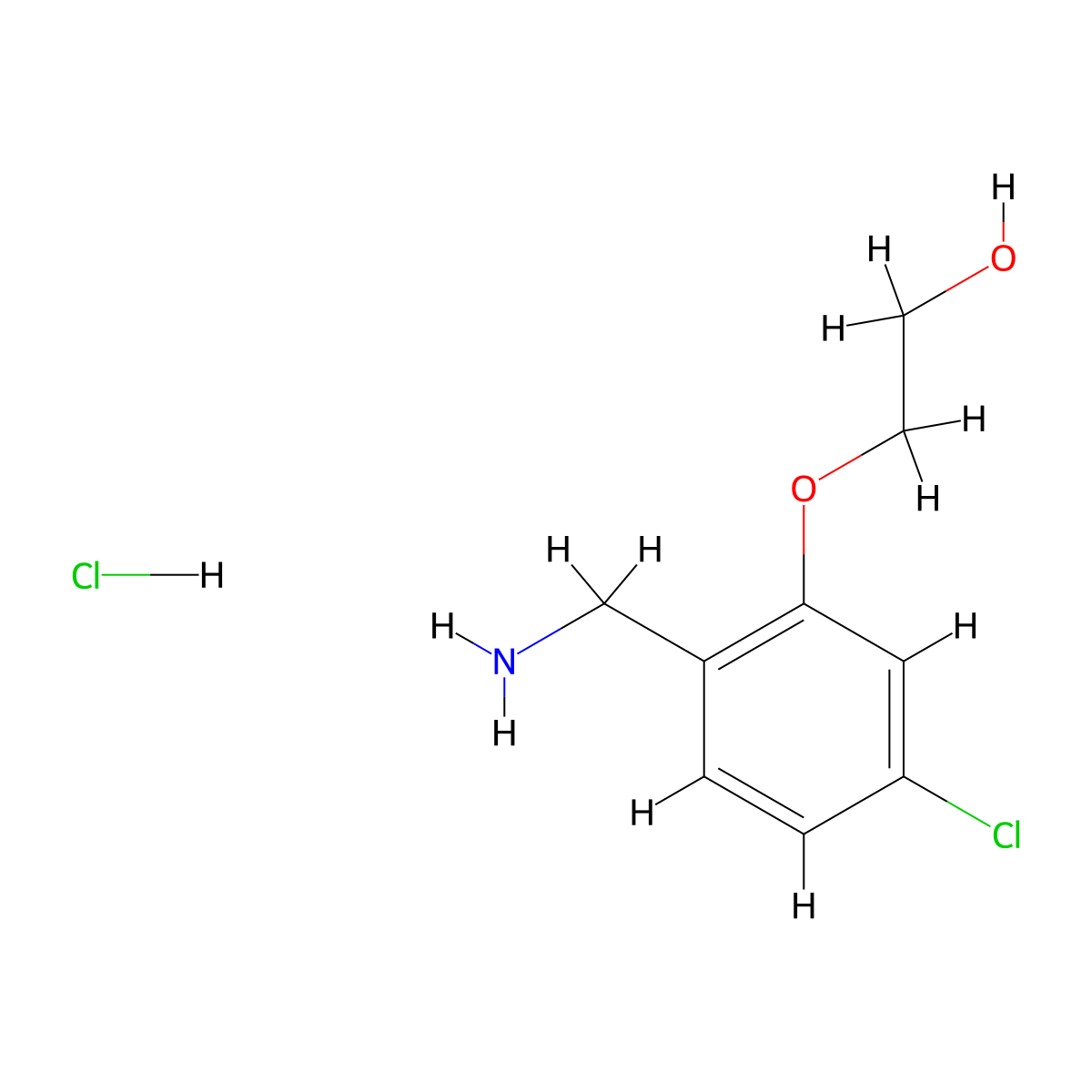 2-[2-(Aminomethyl)-5-chlorophenoxy]ethan-1-ol hydrochloride molecular structure, CAS 2763754-70-5