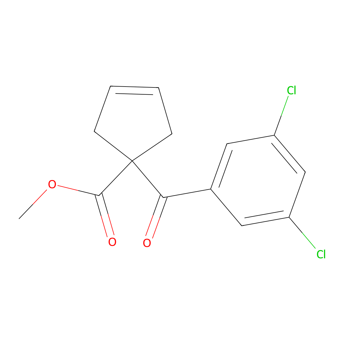 Methyl 1-(3,5-dichlorobenzoyl)cyclopent-3-ene-1-carboxylate molecular structure, CAS 2763754-71-6