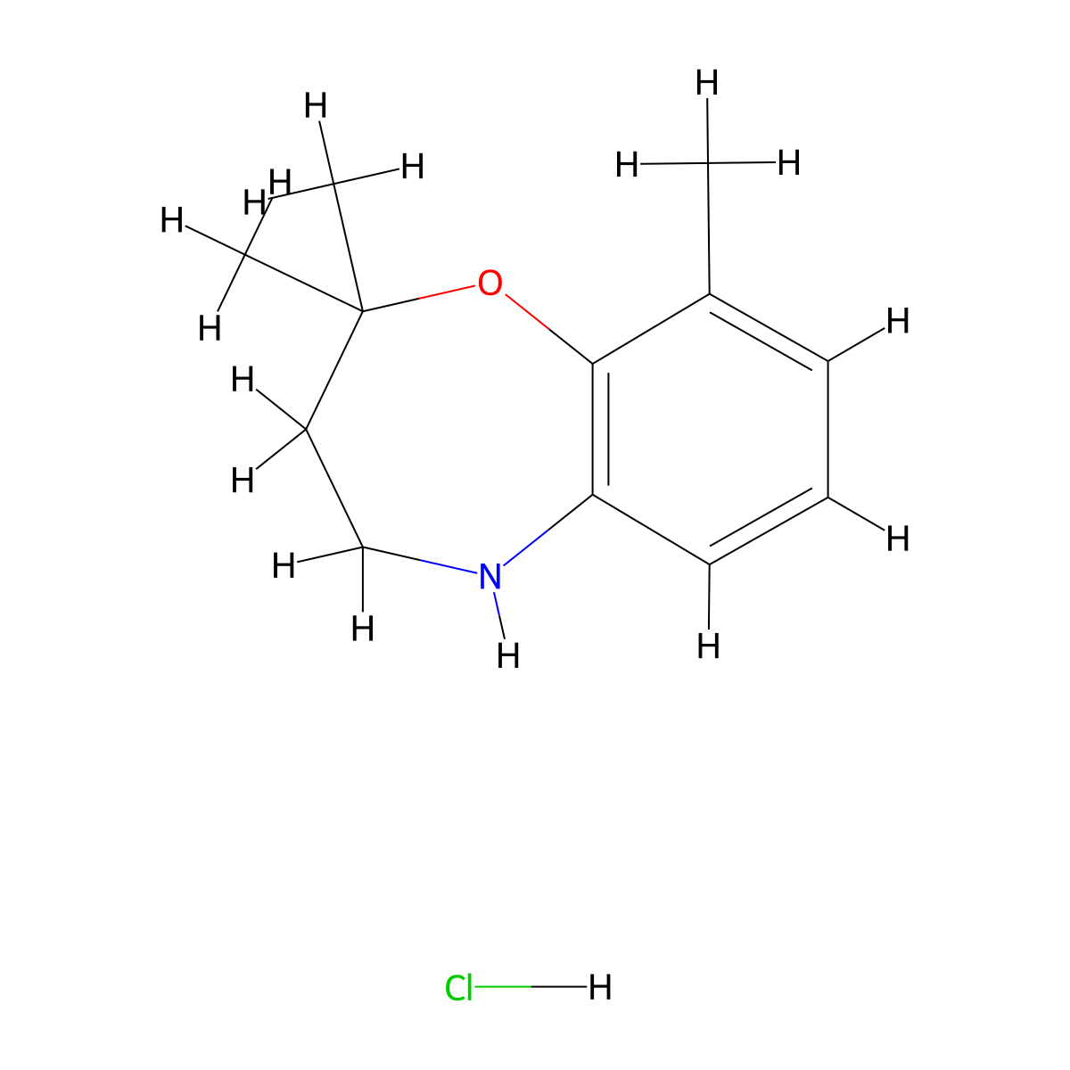 2,2,9-Trimethyl-2,3,4,5-tetrahydro-1,5-benzoxazepine hydrochloride molecular structure, CAS 2763754-74-9