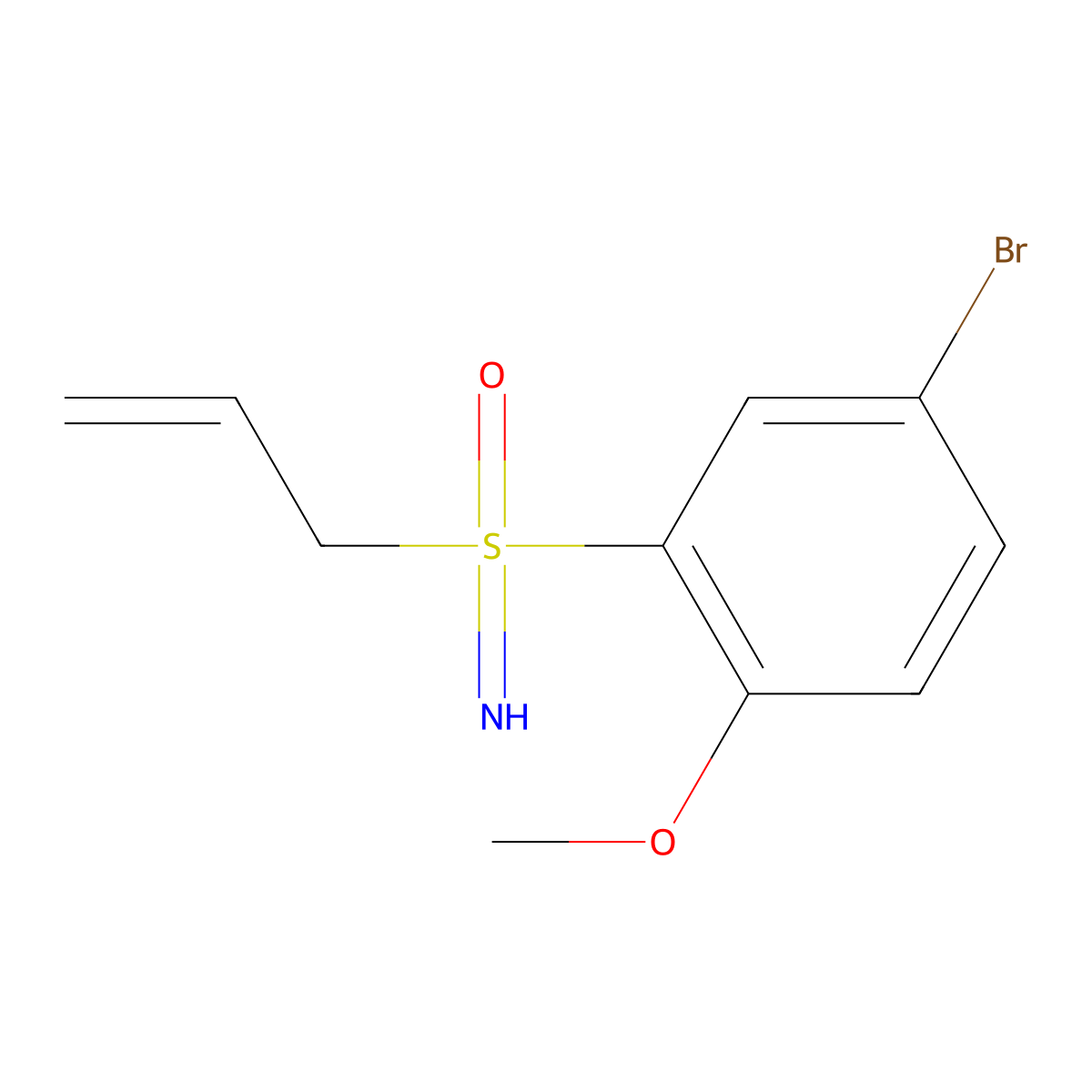 (5-Bromo-2-methoxyphenyl)(imino)(prop-2-en-1-yl)-lambda6-sulfanone molecular structure, CAS 2763754-80-7