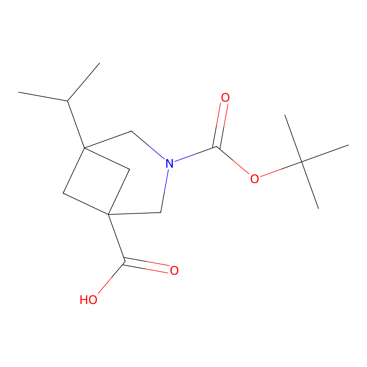 3-[(Tert-butoxy)carbonyl]-5-(propan-2-yl)-3-azabicyclo[3.1.1]heptane-1-carboxylic acid molecular structure, CAS 2763754-81-8