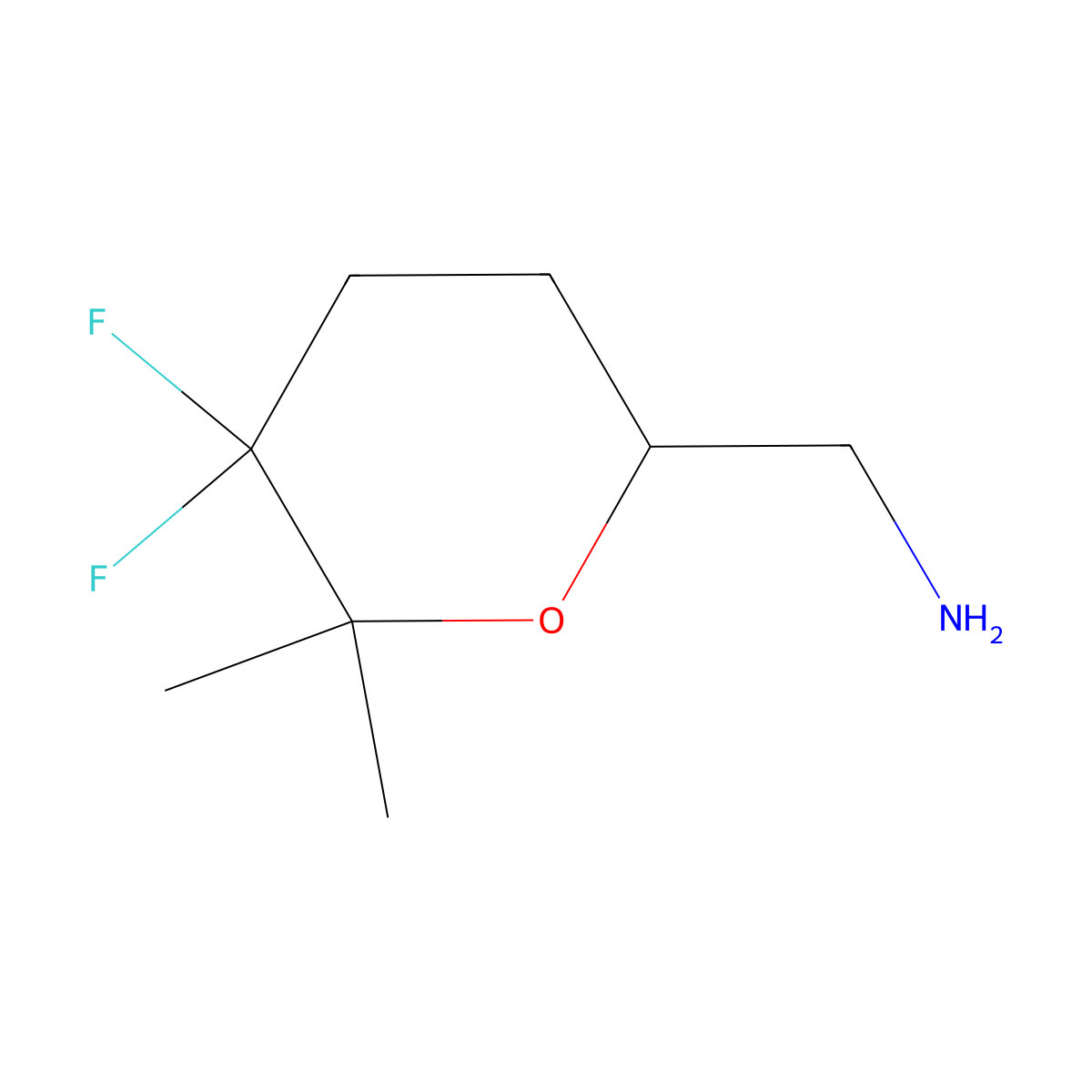 1-(5,5-Difluoro-6,6-dimethyloxan-2-yl)methanamine molecular structure, CAS 2763754-82-9