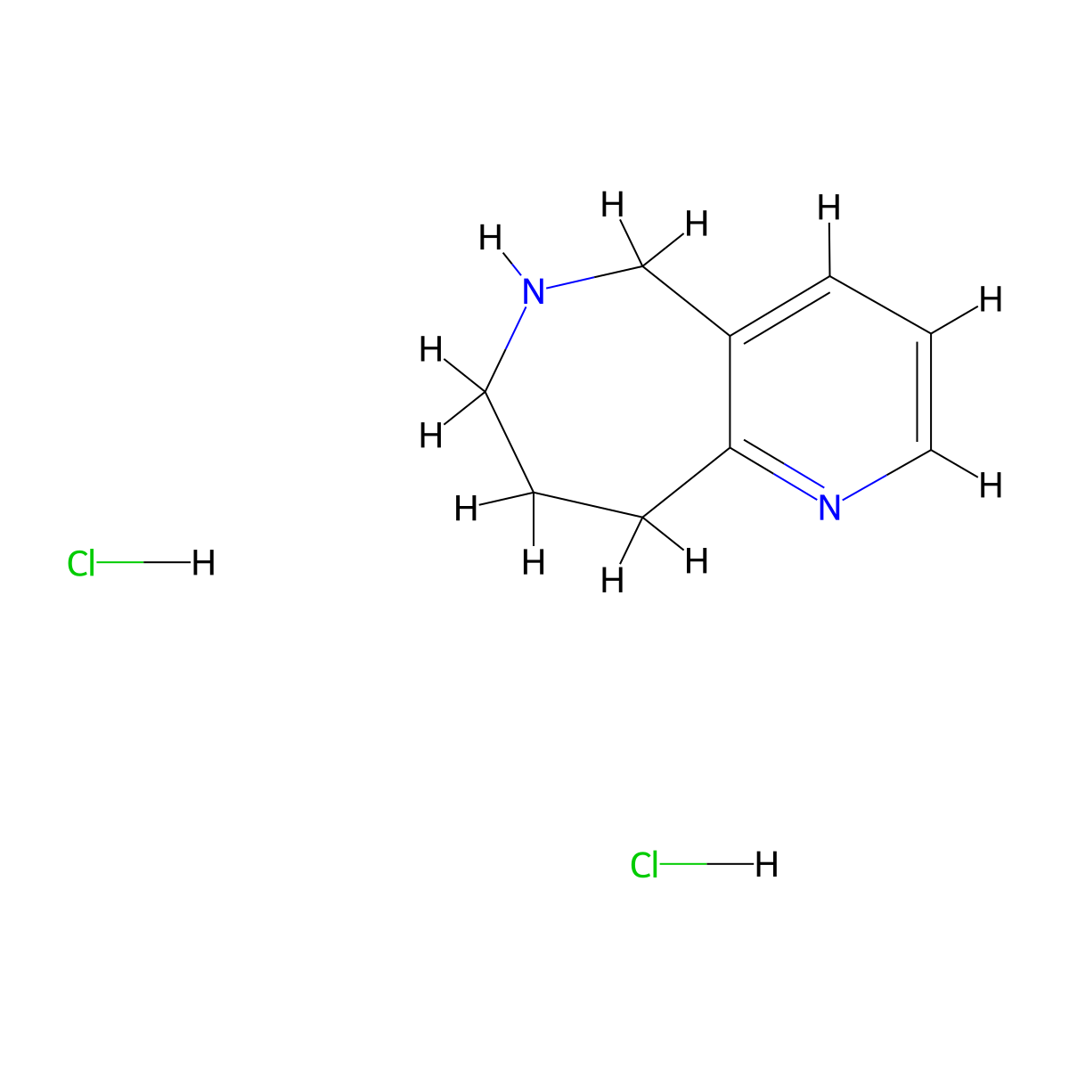 5H,6H,7H,8H,9H-pyrido[3,2-c]azepine dihydrochloride molecular structure, CAS 2763754-84-1