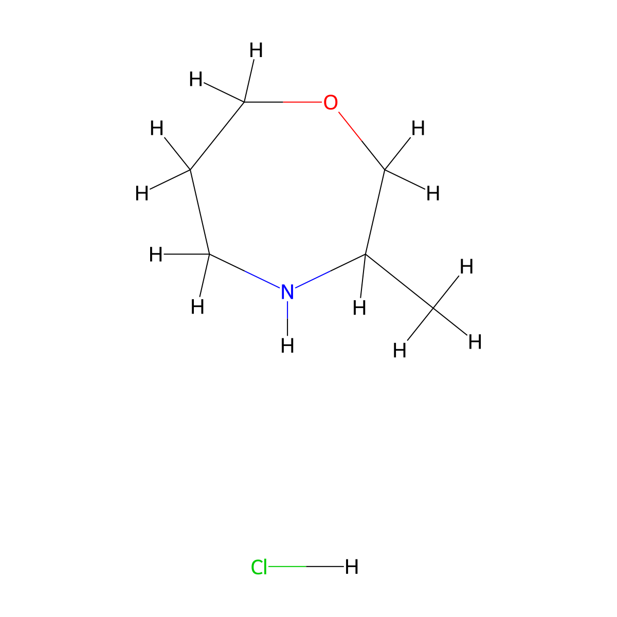 3-Methyl-1,4-oxazepane hydrochloride molecular structure, CAS 2763754-85-2