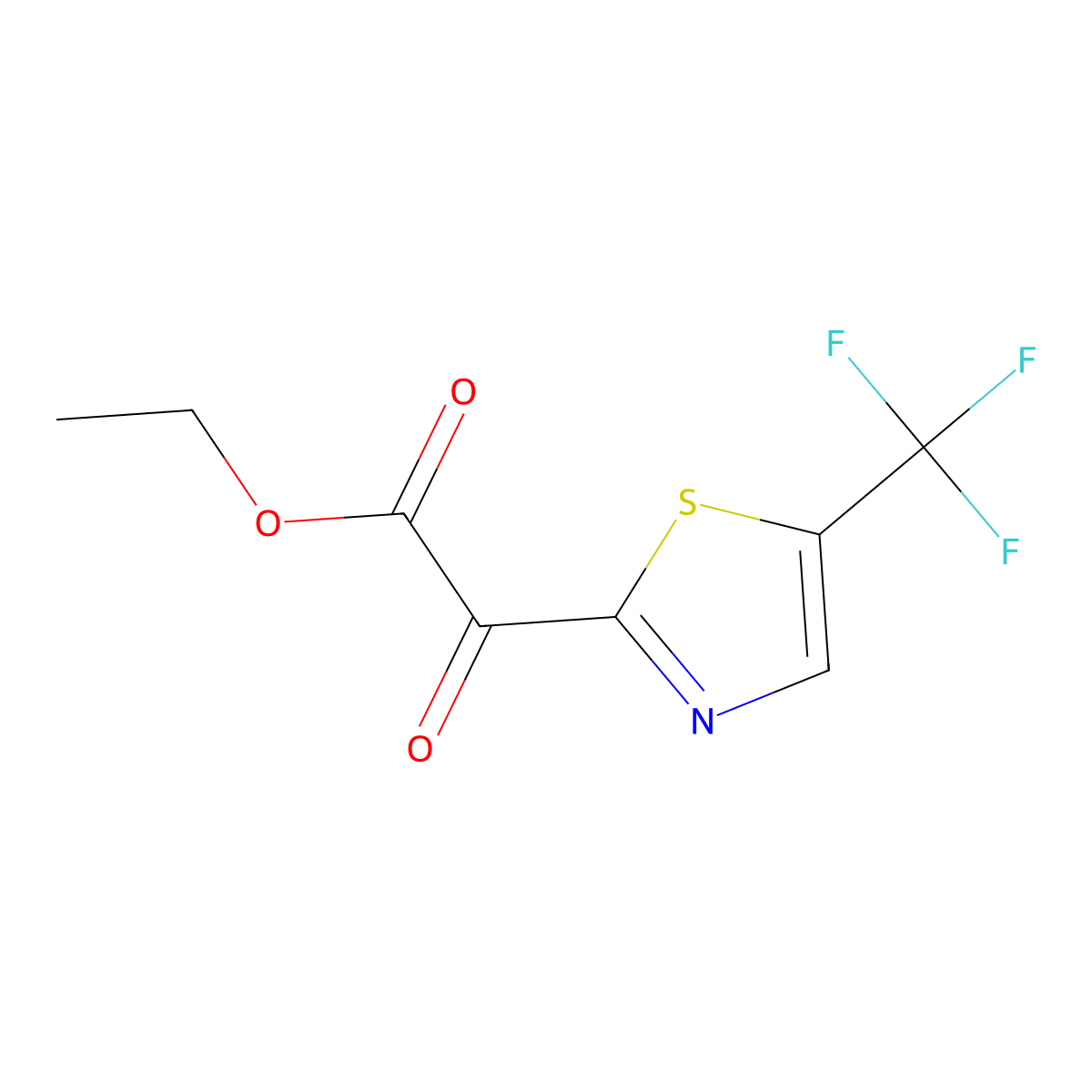 Ethyl 2-oxo-2-[5-(trifluoromethyl)-1,3-thiazol-2-yl]acetate molecular structure, CAS 2763754-92-1