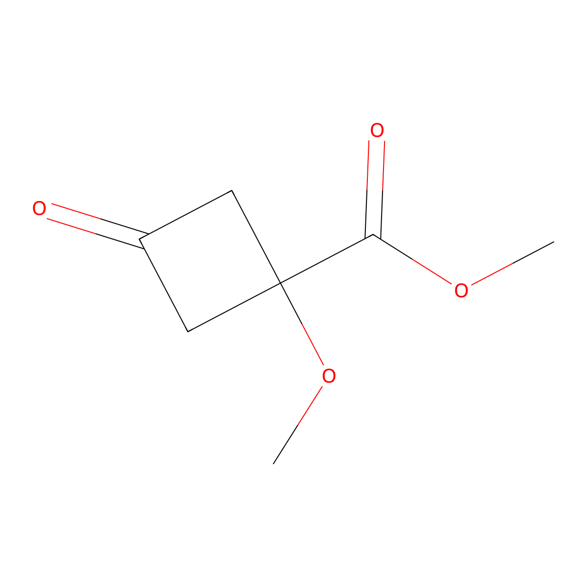 Methyl 1-methoxy-3-oxocyclobutane-1-carboxylate molecular structure, CAS 2763754-94-3