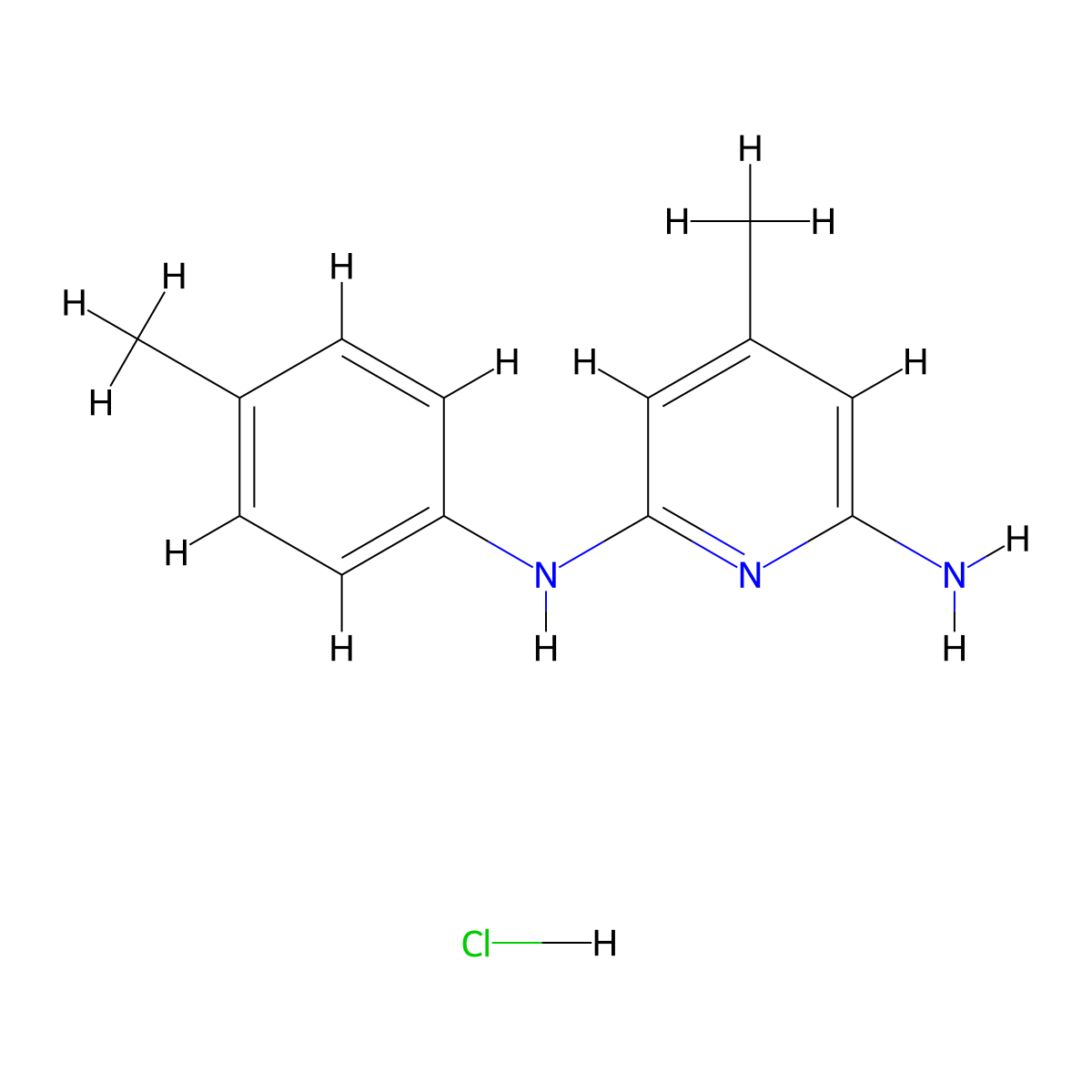 4-methyl-N2-(4-methylphenyl)pyridine-2,6-diamine hydrochloride molecular structure, CAS 2763755-06-0