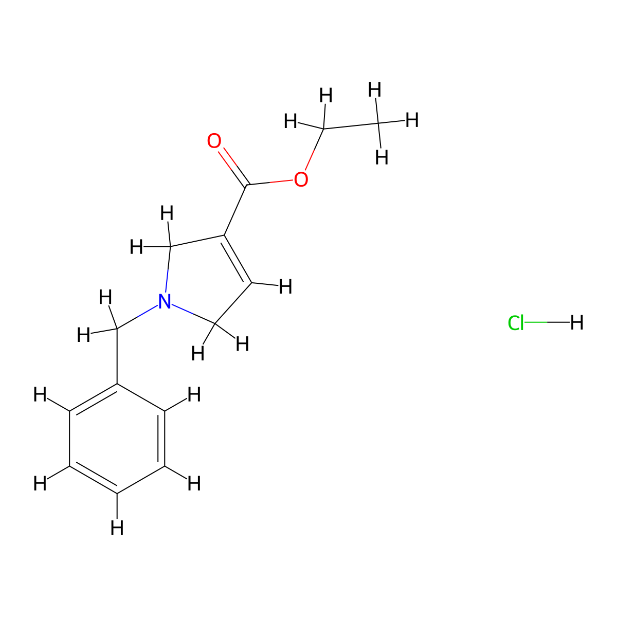 ethyl1-benzyl-2,5-dihydro-1H-pyrrole-3-carboxylatehydrochloride molecular structure, CAS 2763755-12-8