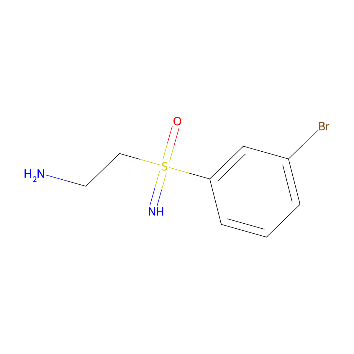 (2-Aminoethyl)(3-bromophenyl)imino-lambda6-sulfanone molecular structure, CAS 2763755-13-9