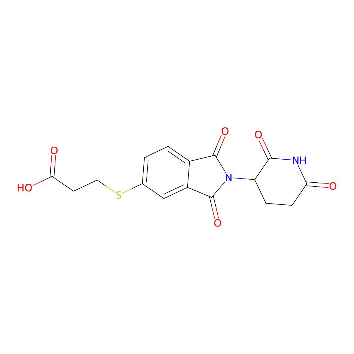 3-{[2-(2,6-dioxopiperidin-3-yl)-1,3-dioxo-2,3-dihydro-1H-isoindol-5-yl]sulfanyl}propanoic acid molecular structure, CAS 2763755-19-5