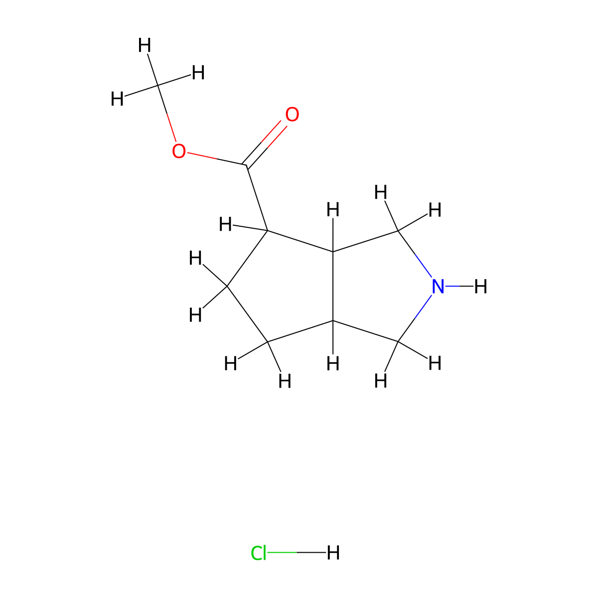 Methyl octahydrocyclopenta[c]pyrrole-4-carboxylate hydrochloride molecular structure, CAS 2763755-23-1