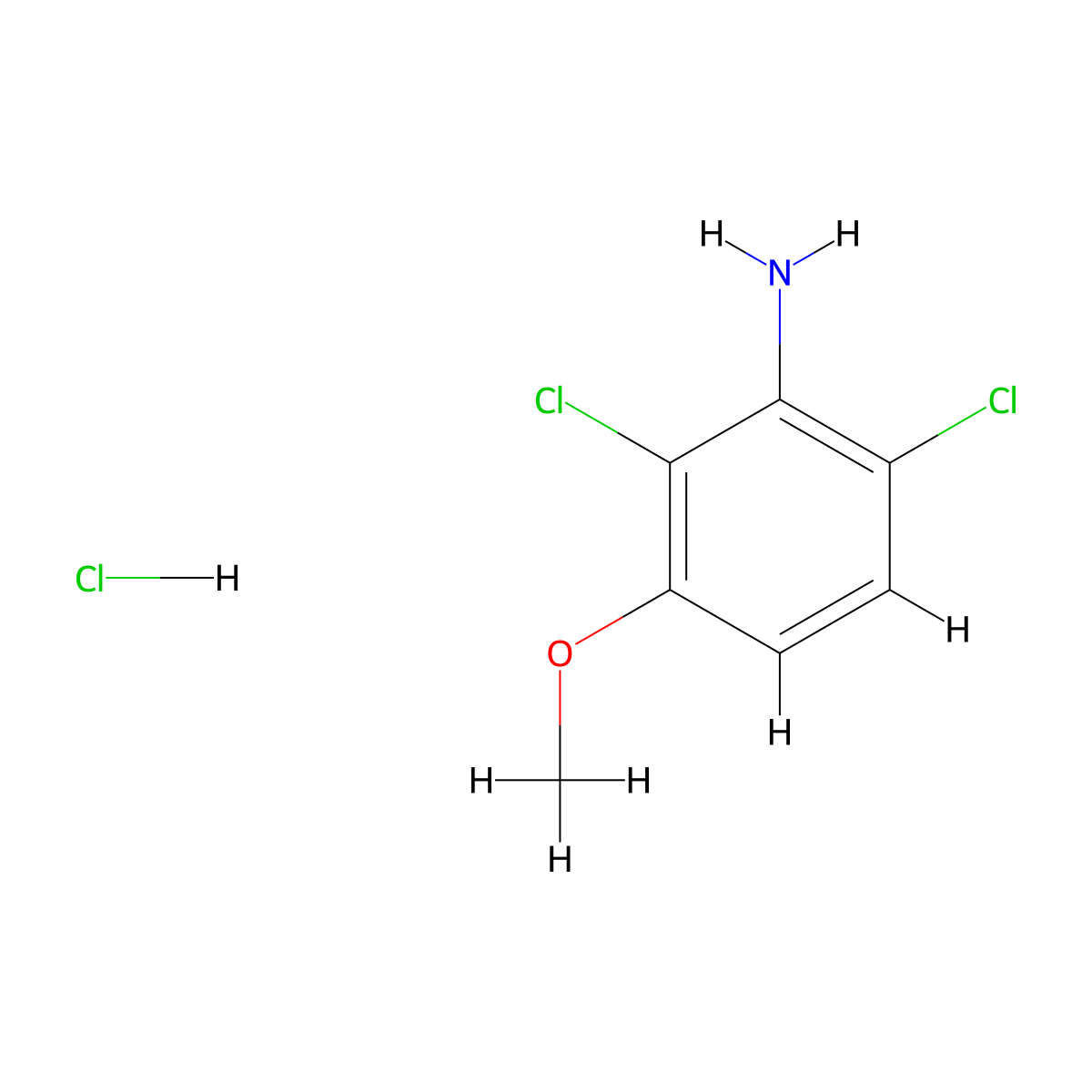 2,6-Dichloro-3-methoxyaniline hydrochloride molecular structure, CAS 2763755-26-4