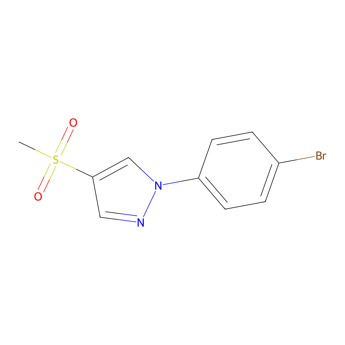 1-(4-bromophenyl)-4-methanesulfonyl-1H-pyrazole molecular structure, CAS 2763755-30-0