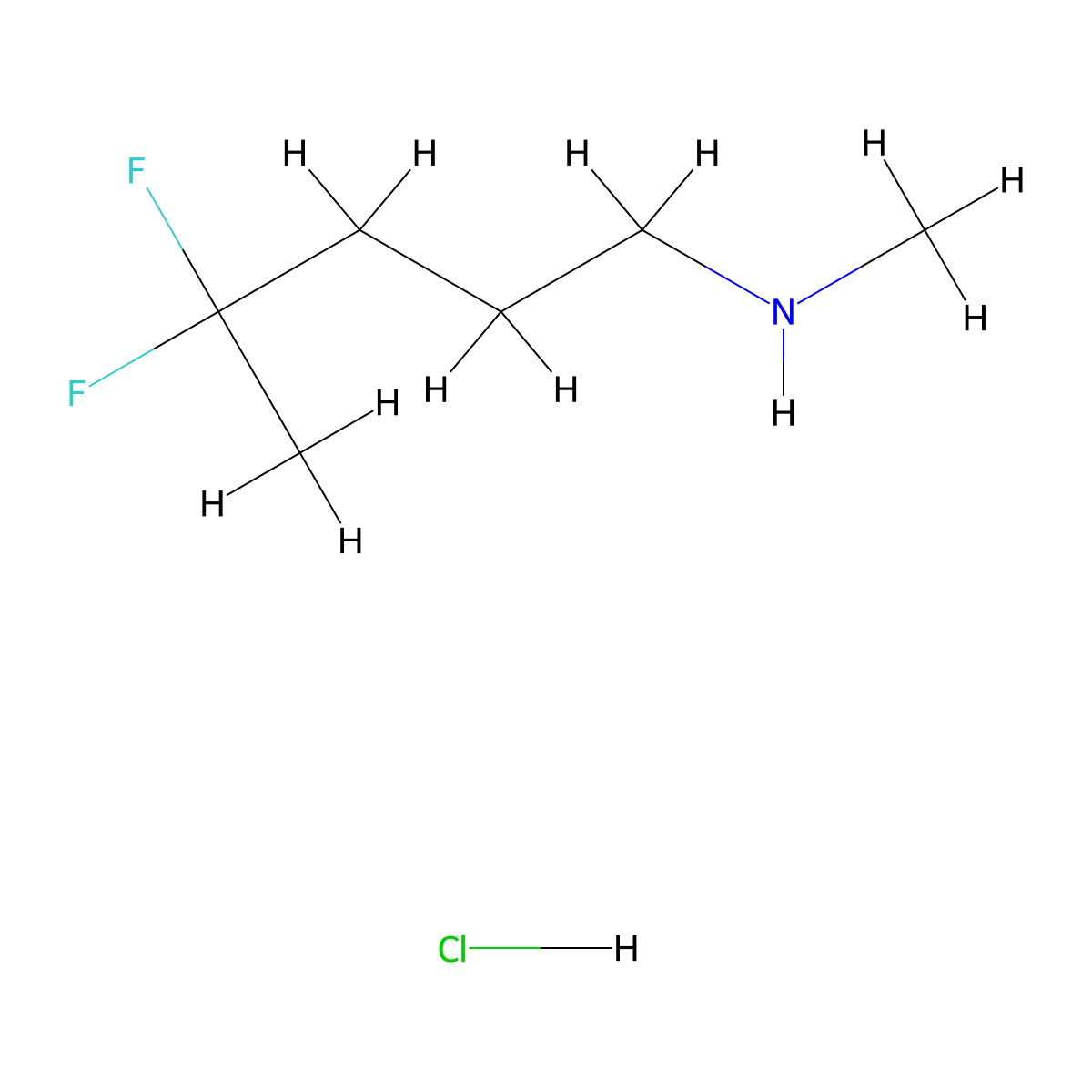 (4,4-Difluoropentyl)(methyl)amine hydrochloride molecular structure, CAS 2763755-32-2