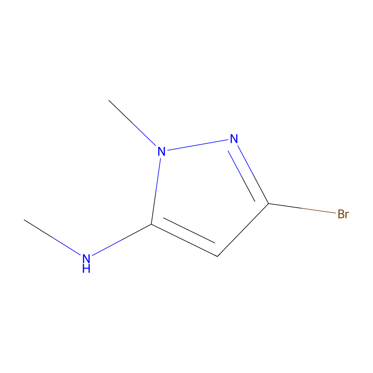 3-bromo-N,1-dimethyl-1H-pyrazol-5-amine molecular structure, CAS 2763755-34-4
