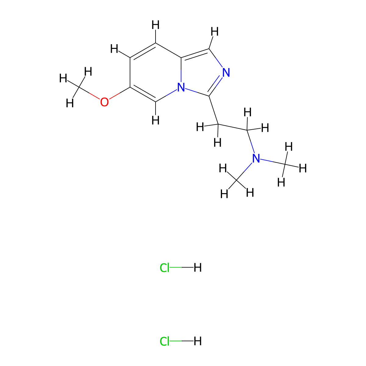 (2-{6-Methoxyimidazo[1,5-a]pyridin-3-yl}ethyl)dimethylamine dihydrochloride molecular structure, CAS 2763755-35-5