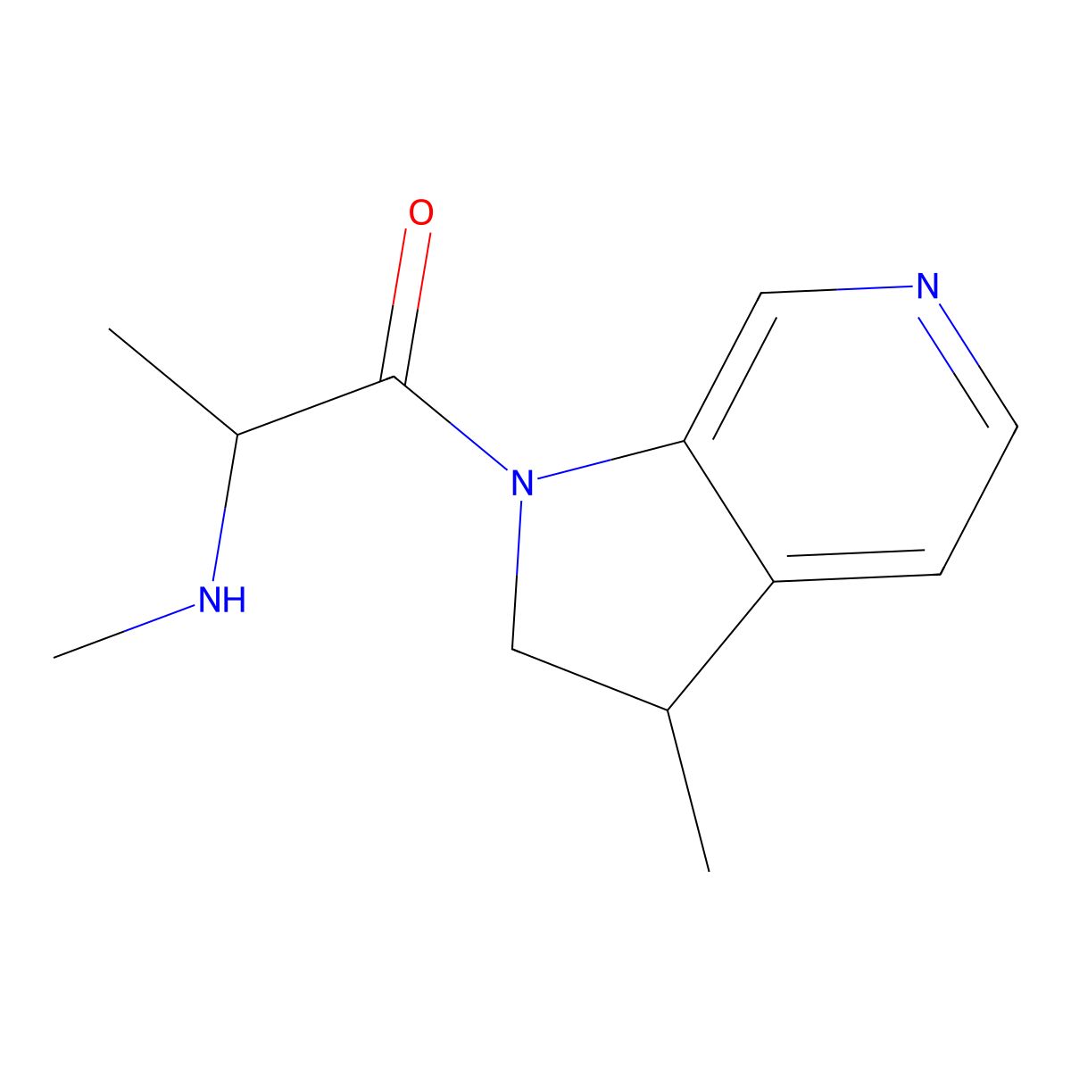 1-{3-methyl-1H,2H,3H-pyrrolo[2,3-c]pyridin-1-yl}-2-(methylamino)propan-1-one molecular structure, CAS 2763755-38-8