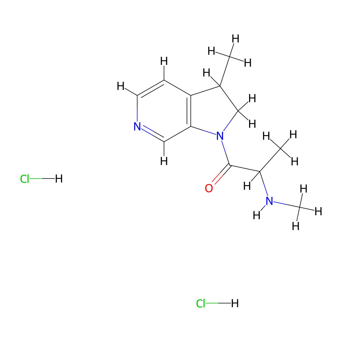 1-{3-methyl-1H,2H,3H-pyrrolo[2,3-c]pyridin-1-yl}-2-(methylamino)propan-1-one dihydrochloride molecular structure, CAS 2763755-39-9