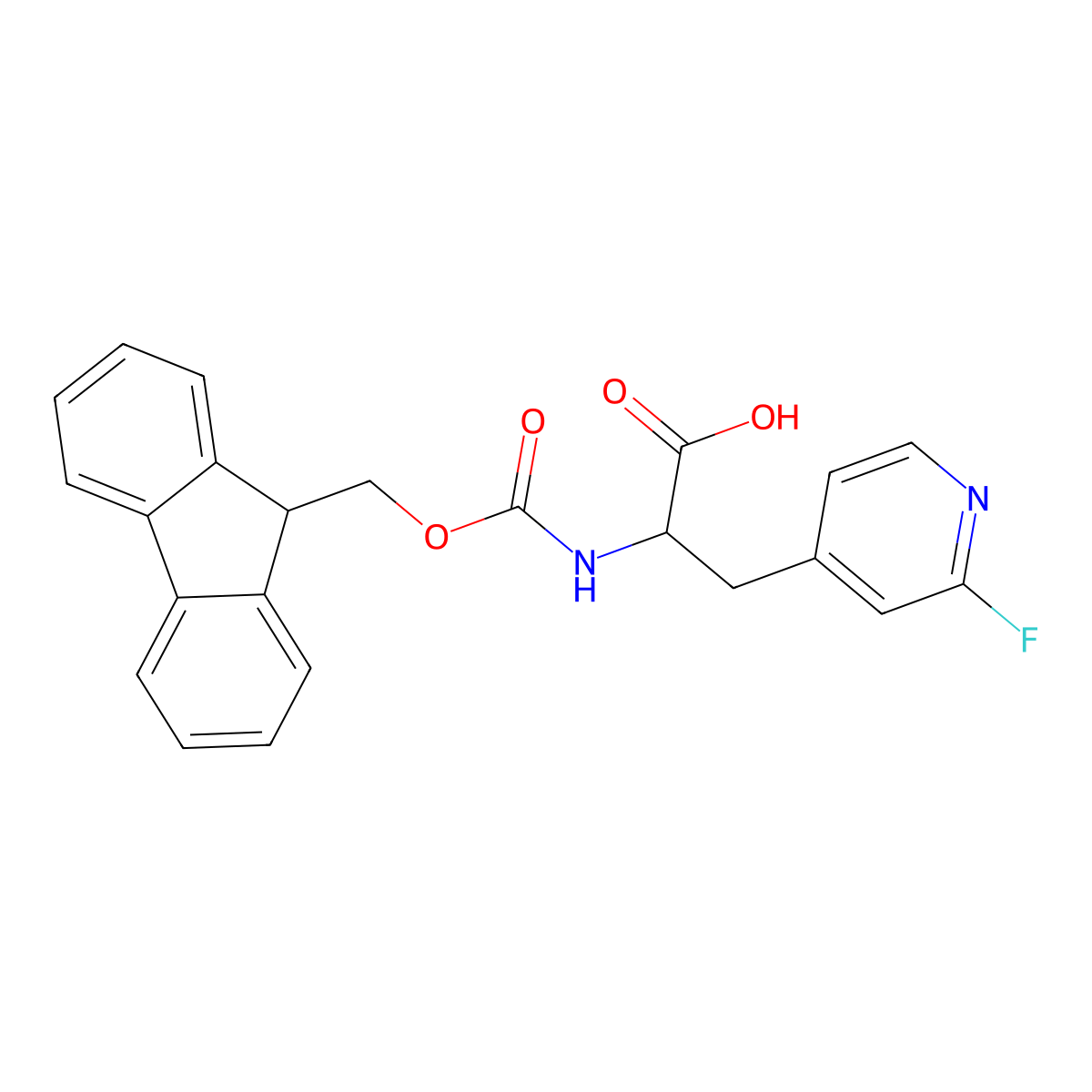 2-({[(9H-fluoren-9-yl)methoxy]carbonyl}amino)-3-(2-fluoropyridin-4-yl)propanoic acid molecular structure, CAS 2763755-43-5