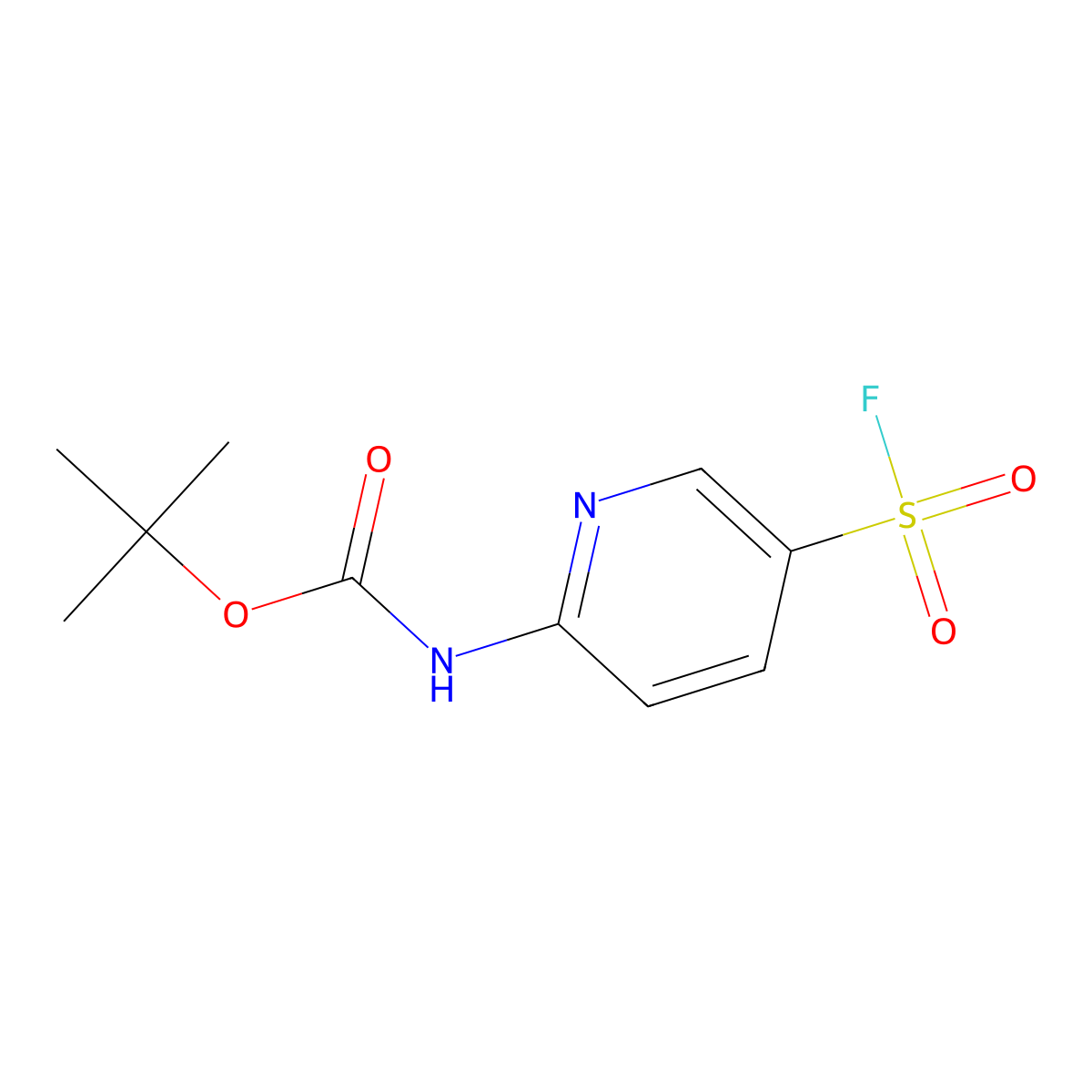 tert-butyl N-[5-(fluorosulfonyl)pyridin-2-yl]carbamate molecular structure, CAS 2763755-47-9