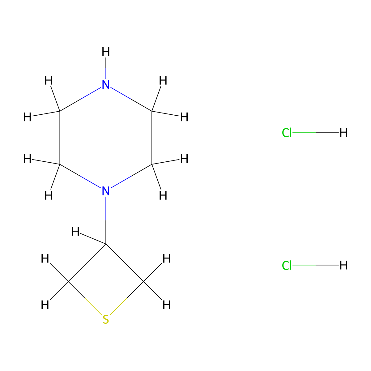 1-(Thietan-3-yl)piperazine dihydrochloride molecular structure, CAS 2763755-52-6