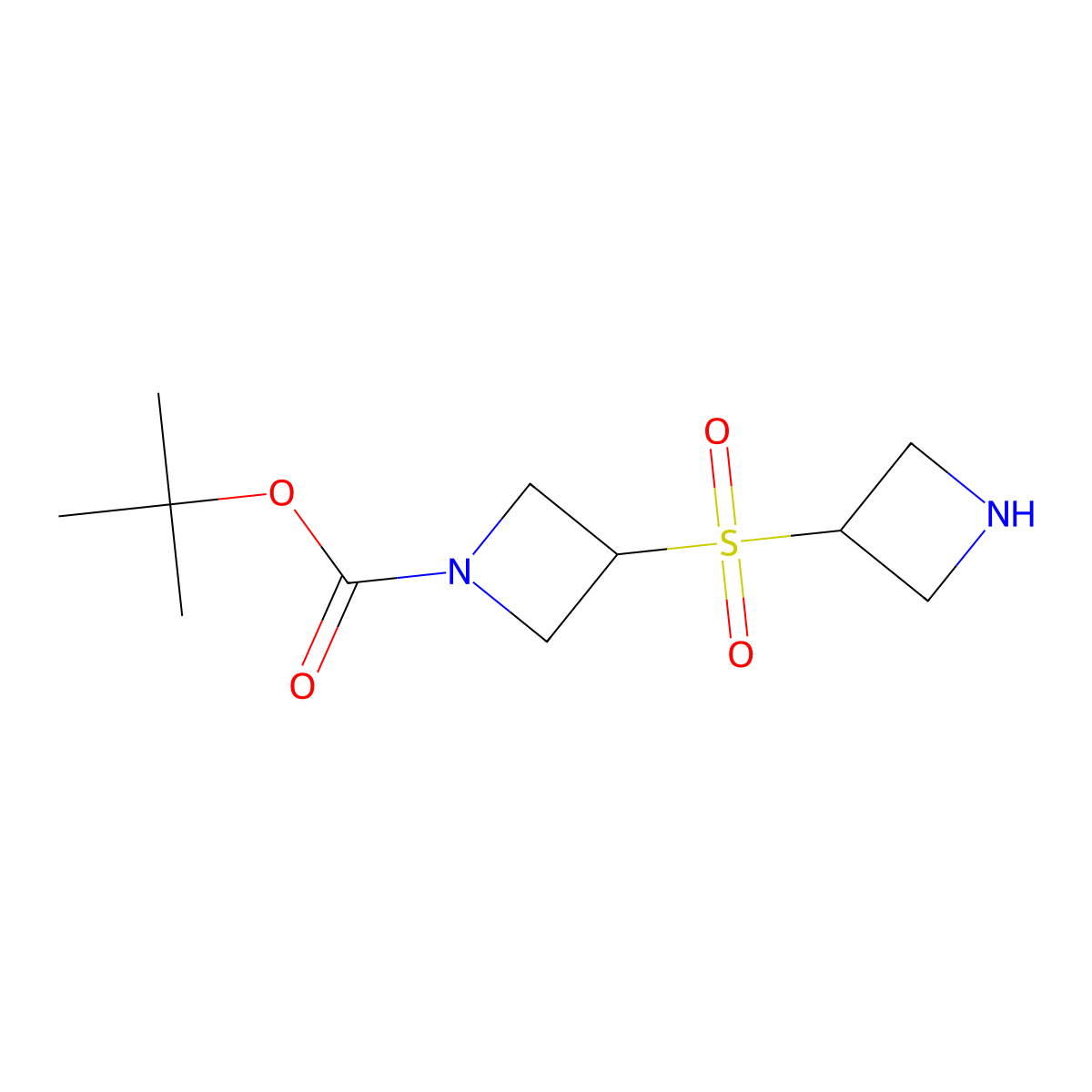 Tert-butyl 3-(azetidin-3-ylsulfonyl)azetidine-1-carboxylate molecular structure, CAS 2763755-56-0
