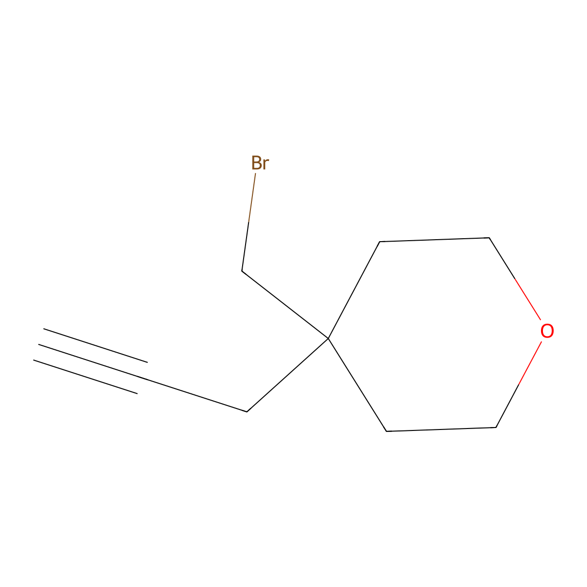 4-(Bromomethyl)-4-(prop-2-yn-1-yl)oxane molecular structure, CAS 2763755-62-8