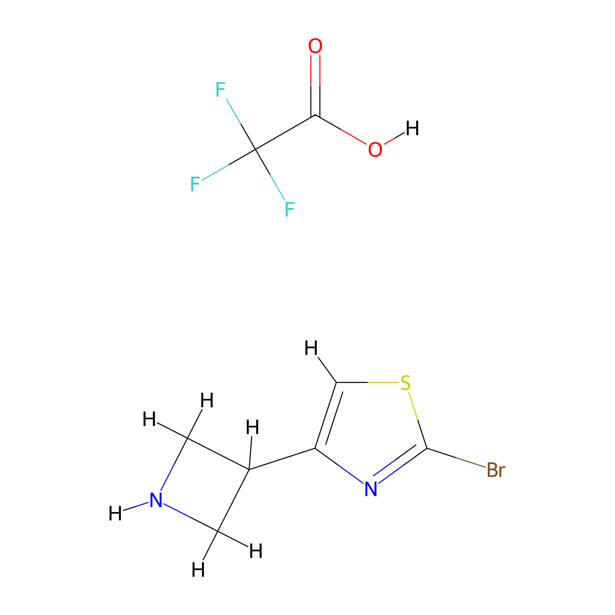 4-(Azetidin-3-yl)-2-bromo-1,3-thiazole; trifluoroacetic acid molecular structure, CAS 2763755-63-9