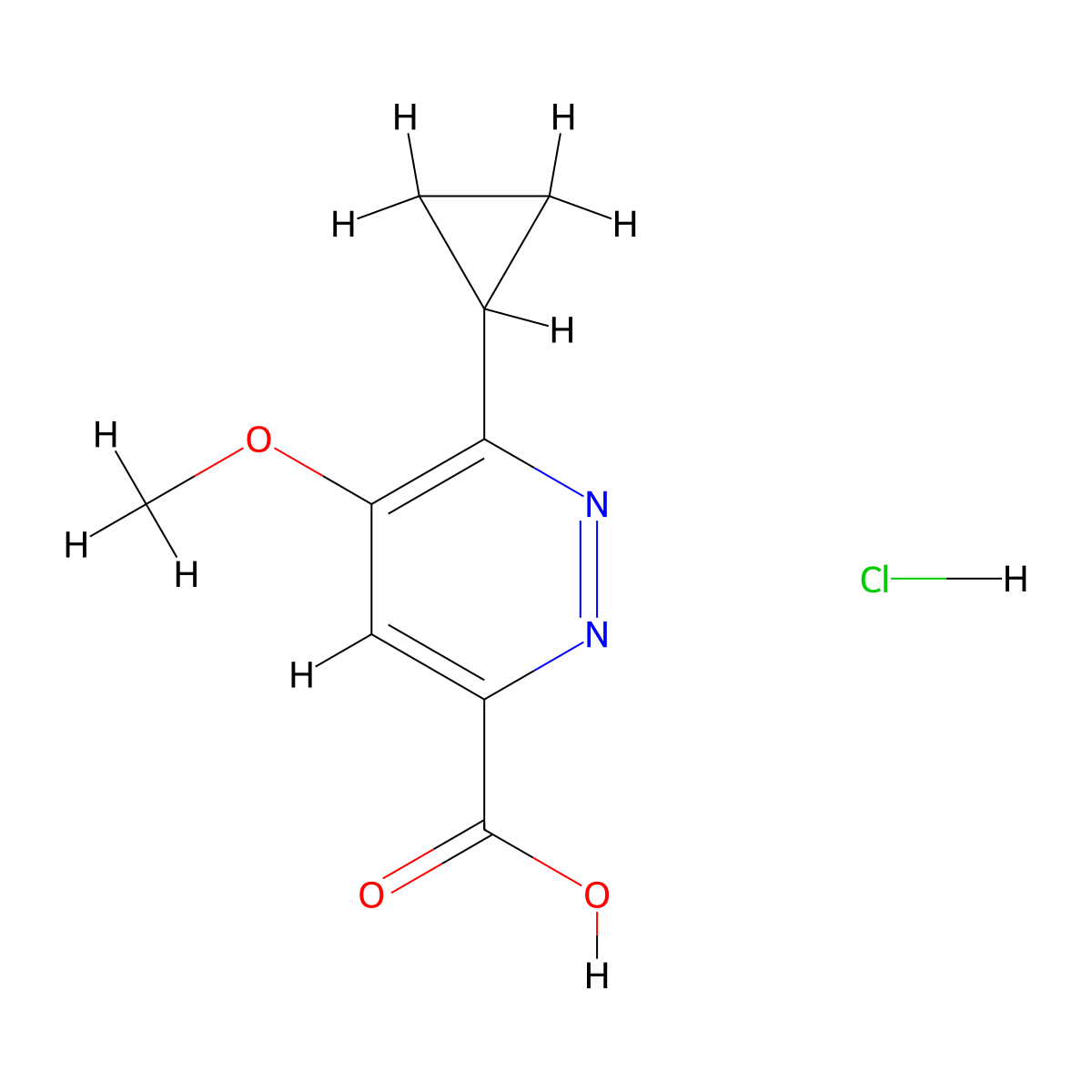 6-Cyclopropyl-5-methoxypyridazine-3-carboxylic acid hydrochloride molecular structure, CAS 2763755-64-0