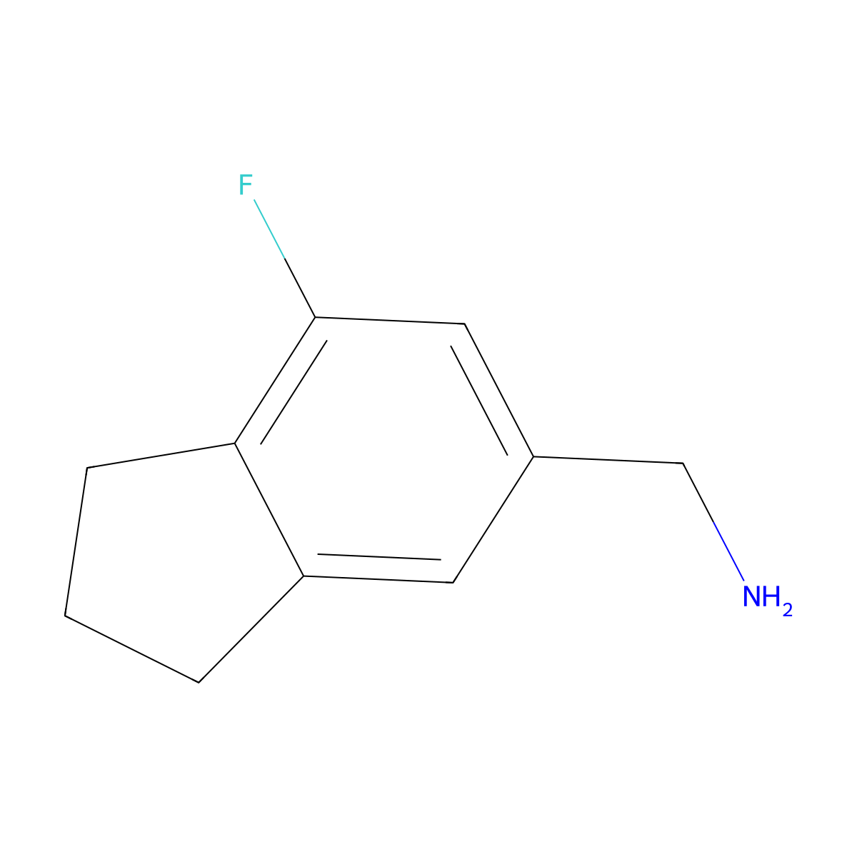 1-(7-fluoro-2,3-dihydro-1H-inden-5-yl)methanamine molecular structure, CAS 2763755-67-3