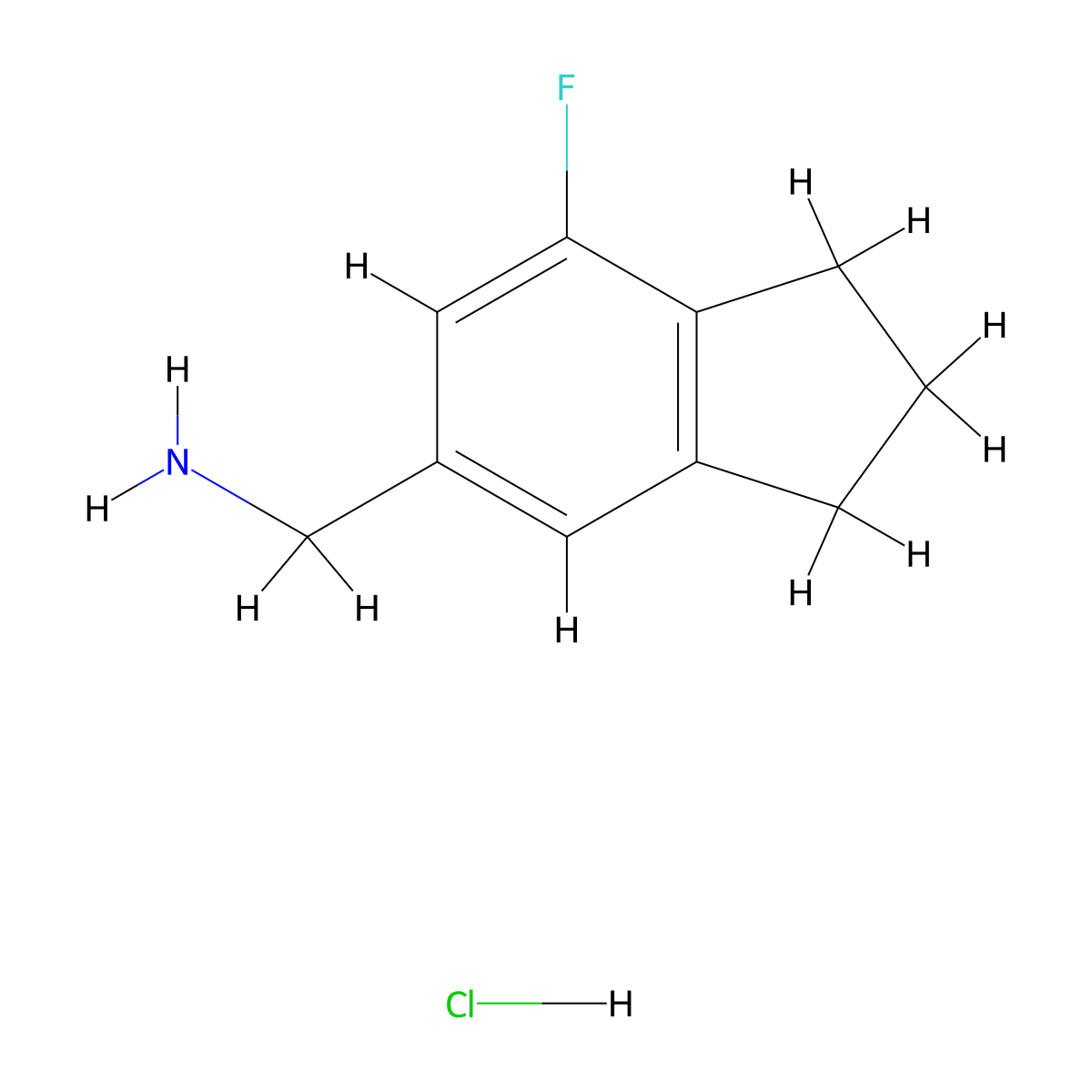 1-(7-fluoro-2,3-dihydro-1H-inden-5-yl)methanamine hydrochloride molecular structure, CAS 2763755-68-4