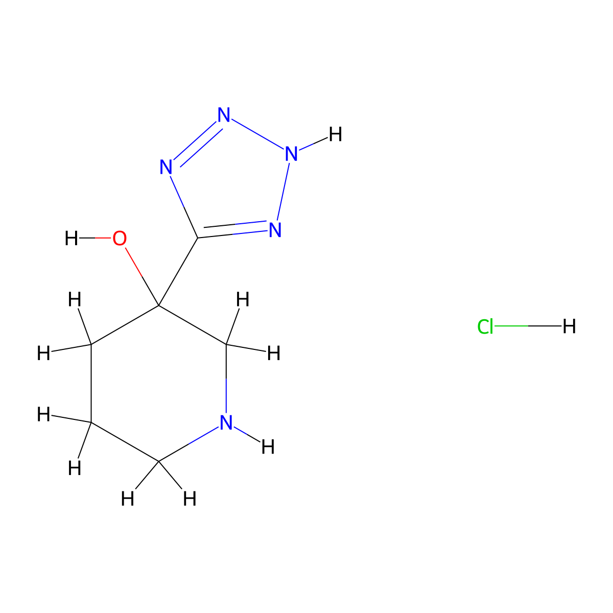 3-(1H-1,2,3,4-tetrazol-5-yl)piperidin-3-ol hydrochloride molecular structure, CAS 2763755-73-1