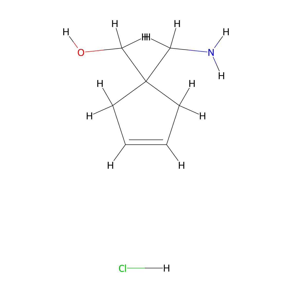 [1-(Aminomethyl)cyclopent-3-en-1-yl]methanol hydrochloride molecular structure, CAS 2763755-75-3
