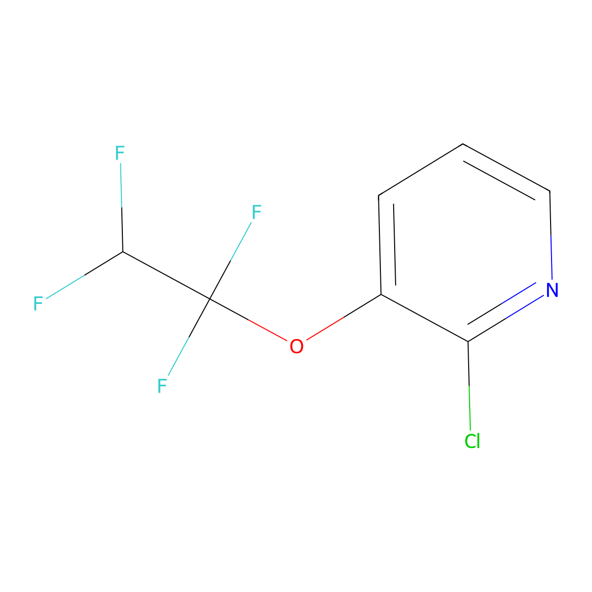 2-Chloro-3-(1,1,2,2-tetrafluoroethoxy)pyridine molecular structure, CAS 2763755-78-6