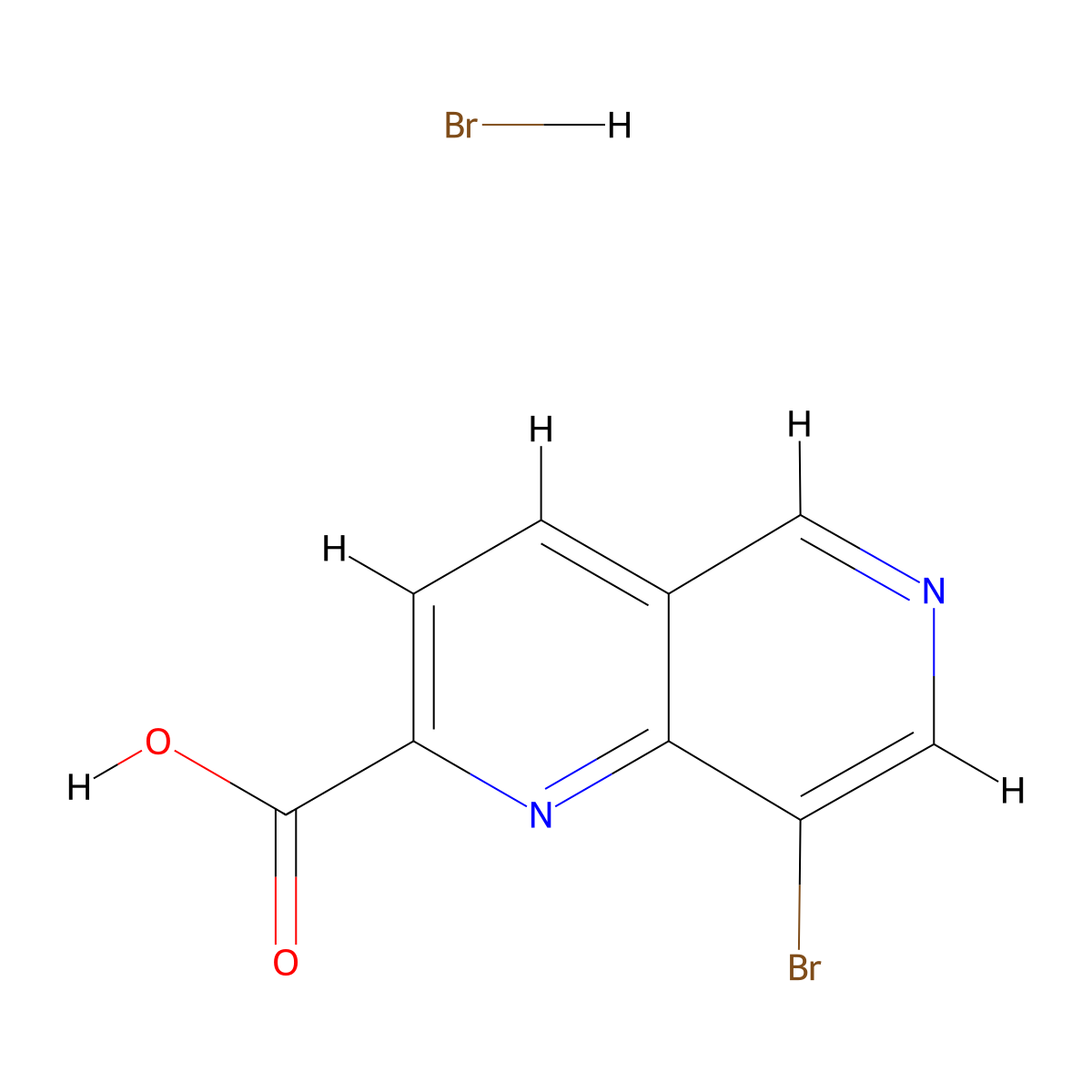8-Bromo-1,6-naphthyridine-2-carboxylic acid hydrobromide molecular structure, CAS 2763755-79-7