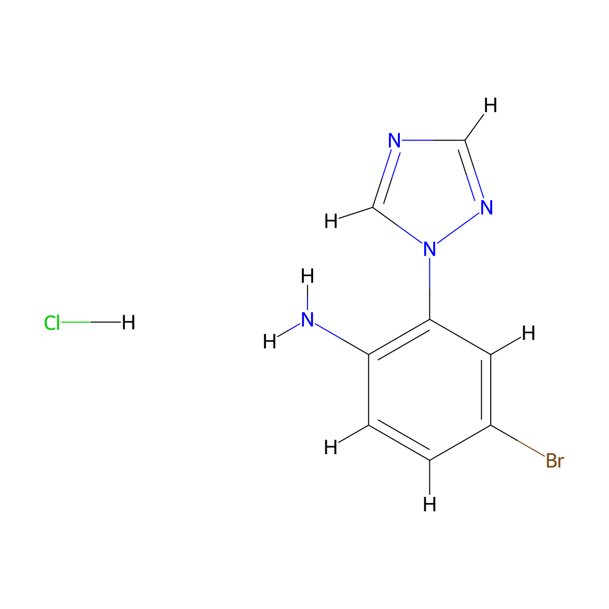 4-bromo-2-(1H-1,2,4-triazol-1-yl)aniline hydrochloride molecular structure, CAS 2763755-81-1