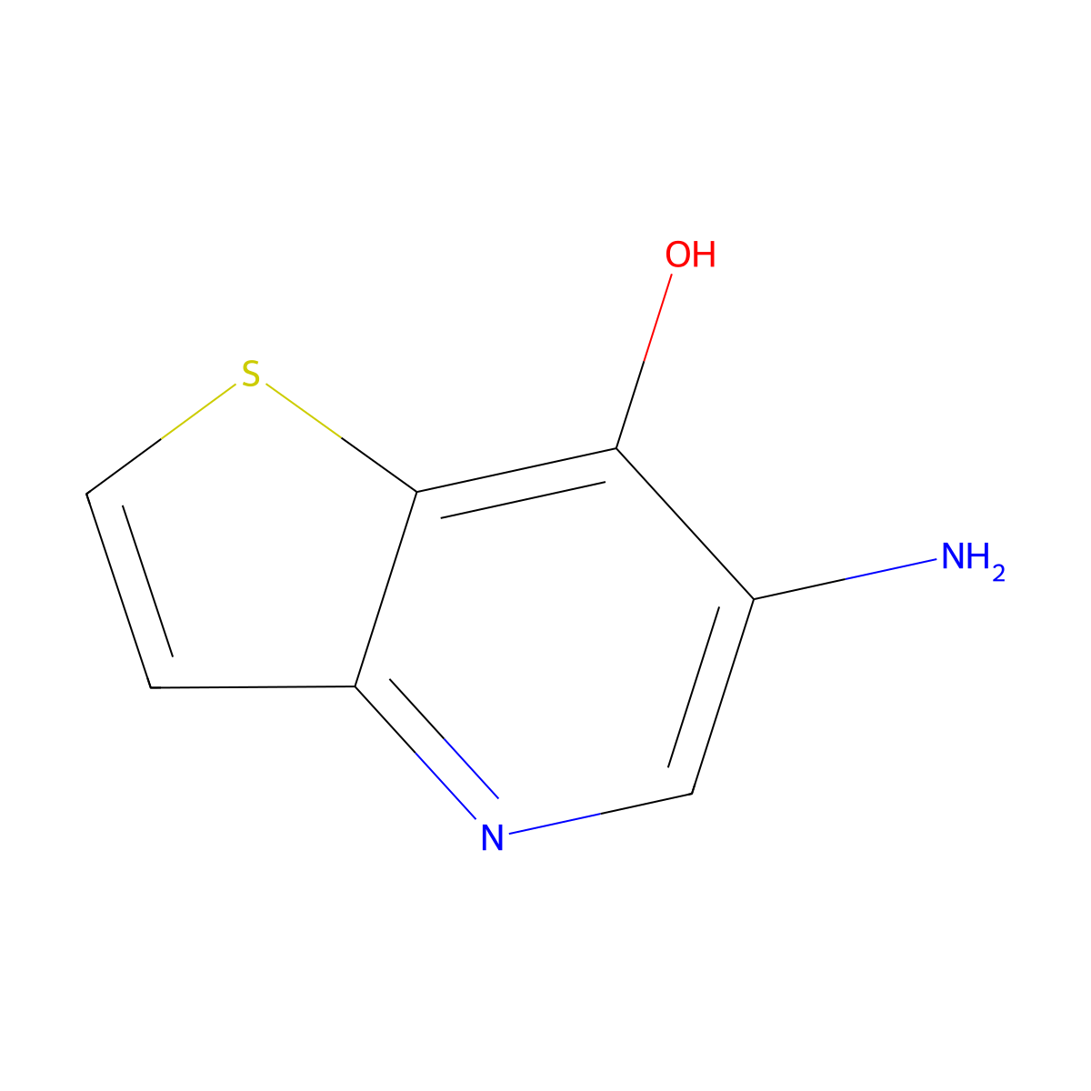 6-Aminothieno[3,2-b]pyridin-7-ol molecular structure, CAS 2763755-85-5
