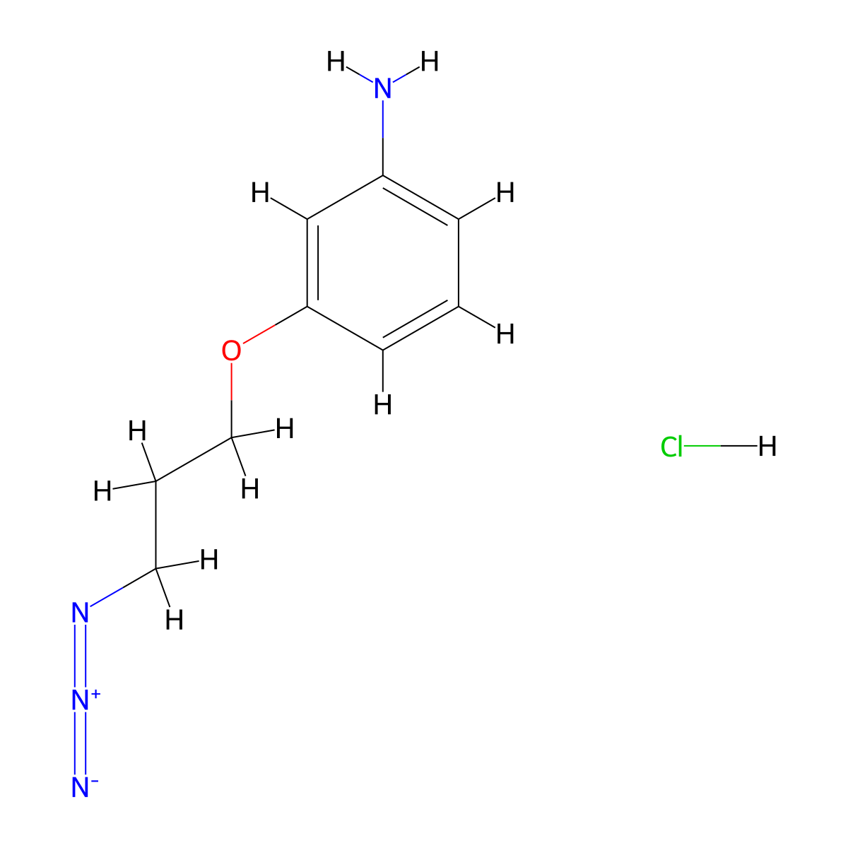 3-(3-Azidopropoxy)aniline hydrochloride molecular structure, CAS 2763755-92-4