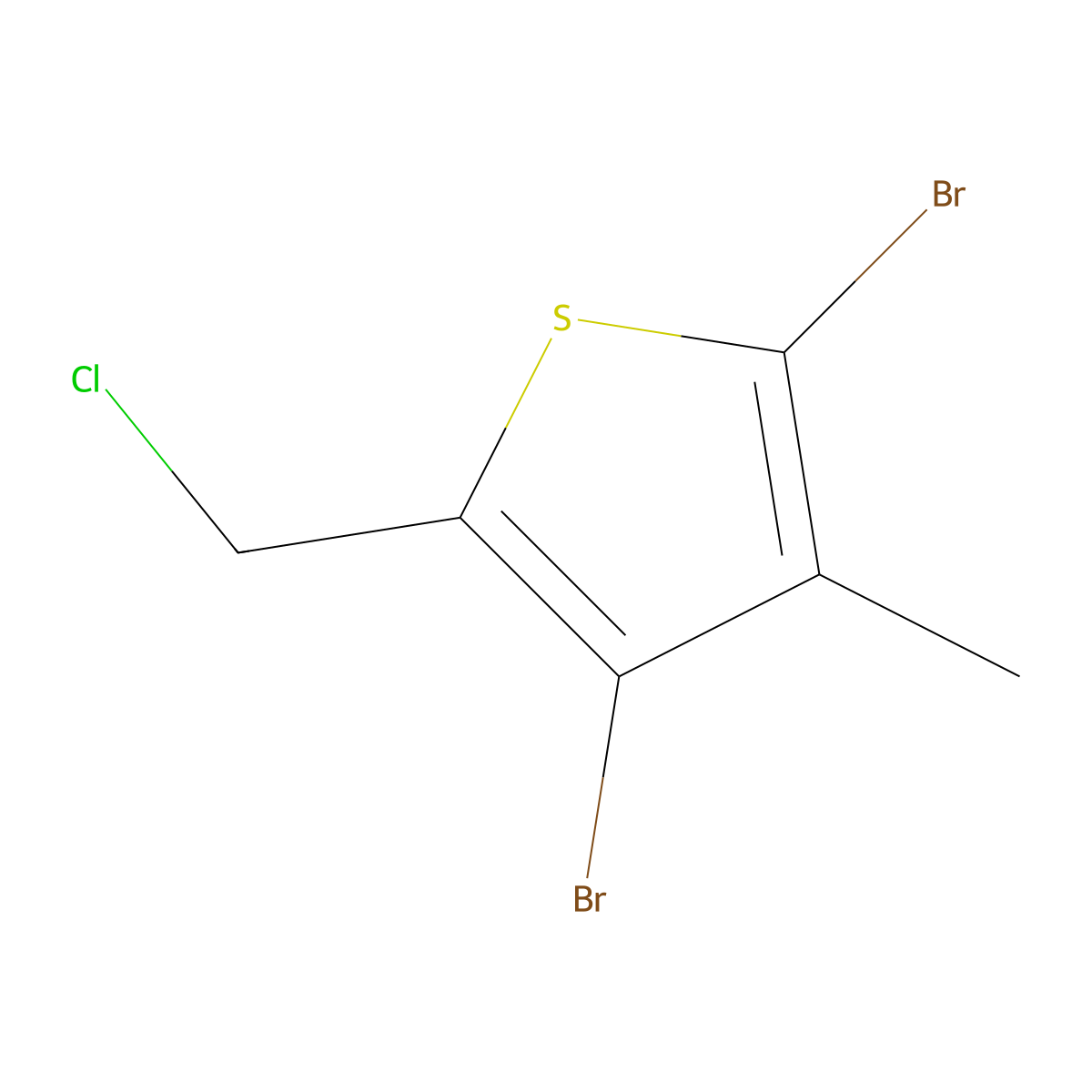 2,4-Dibromo-5-(chloromethyl)-3-methylthiophene molecular structure, CAS 2763755-93-5
